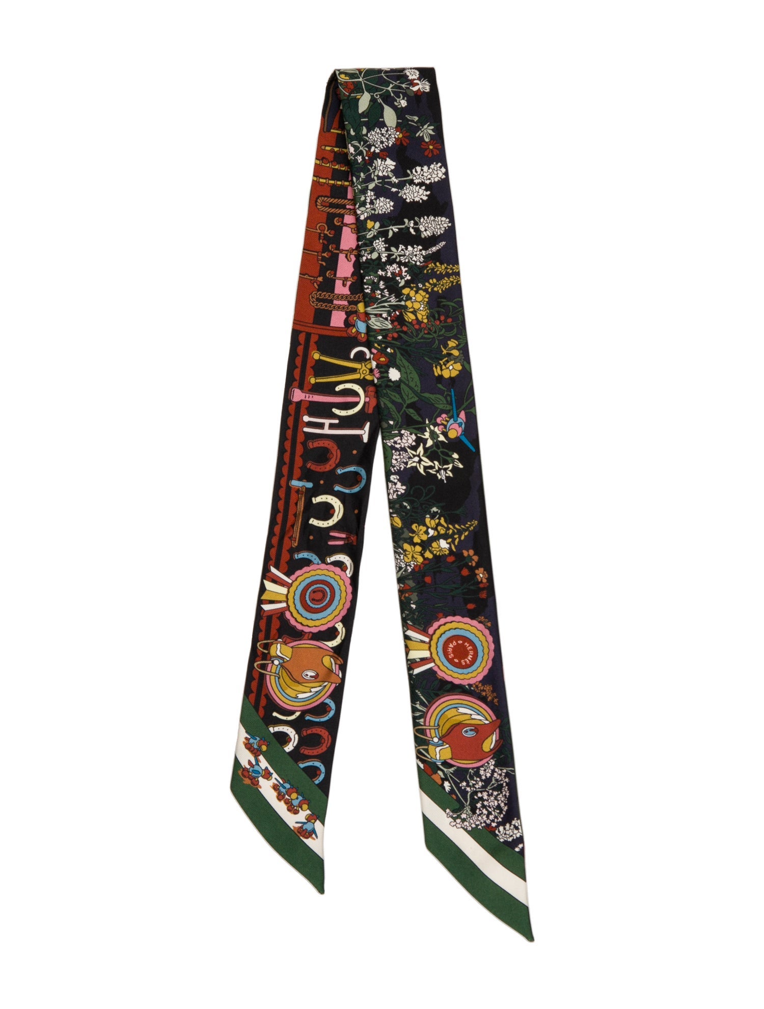 Hermès Pony Pit Stop Silk Twilly Scarf