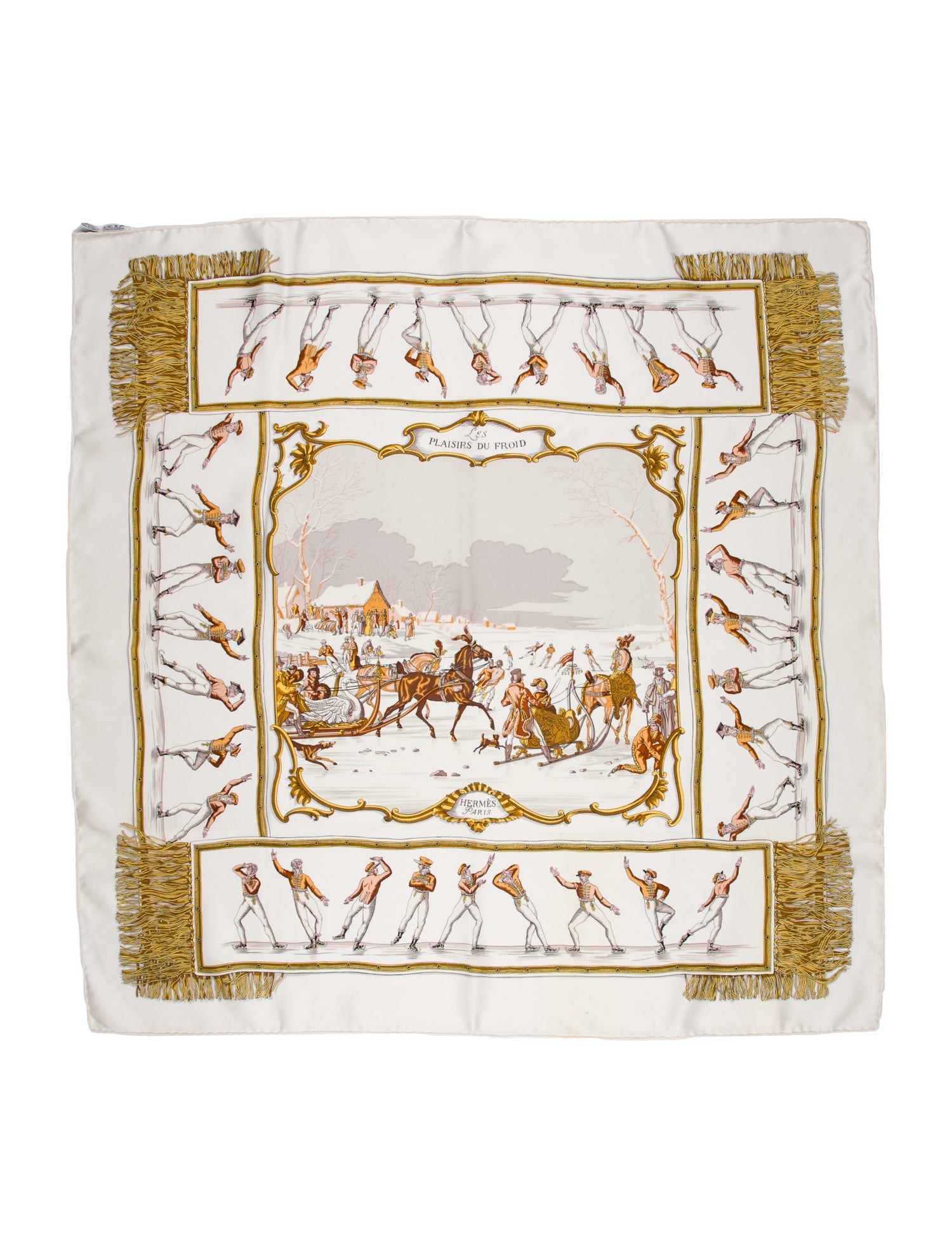 Hermès Les Plaisirs Du Froid Silk Scarf