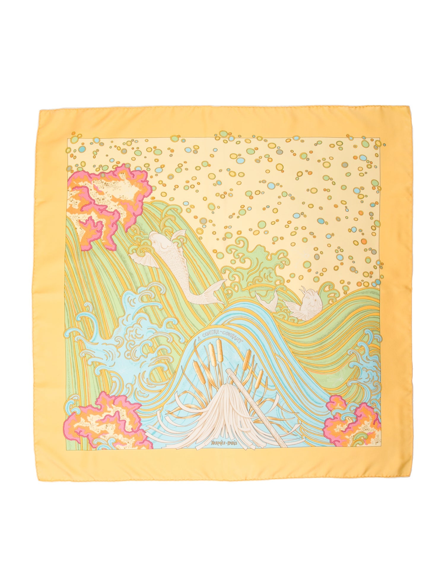 Hermès A Contre-Courant Silk Scarf