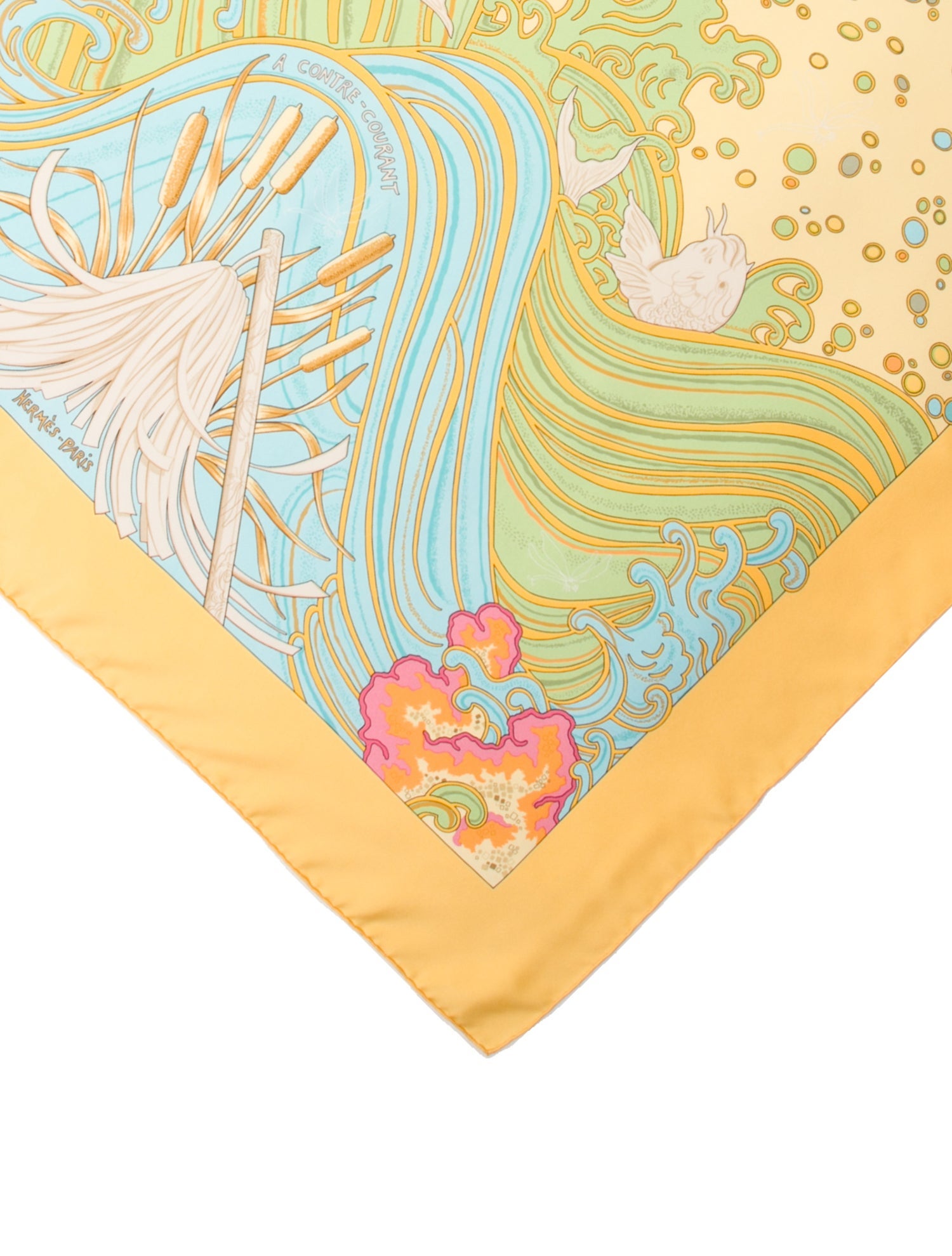 Hermès A Contre-Courant Silk Scarf