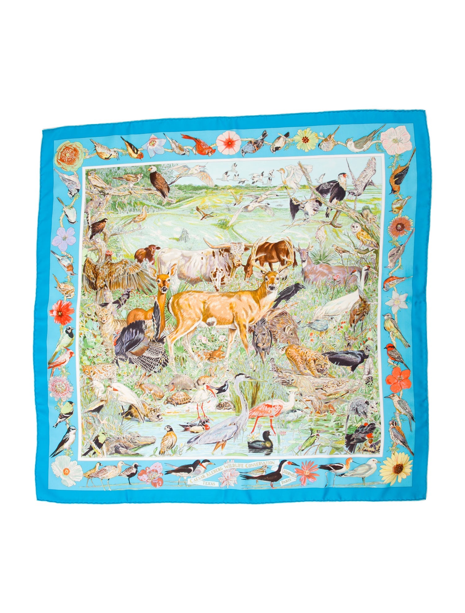 Hermès Caesar Kleberg Wildlife Conservation Silk Scarf