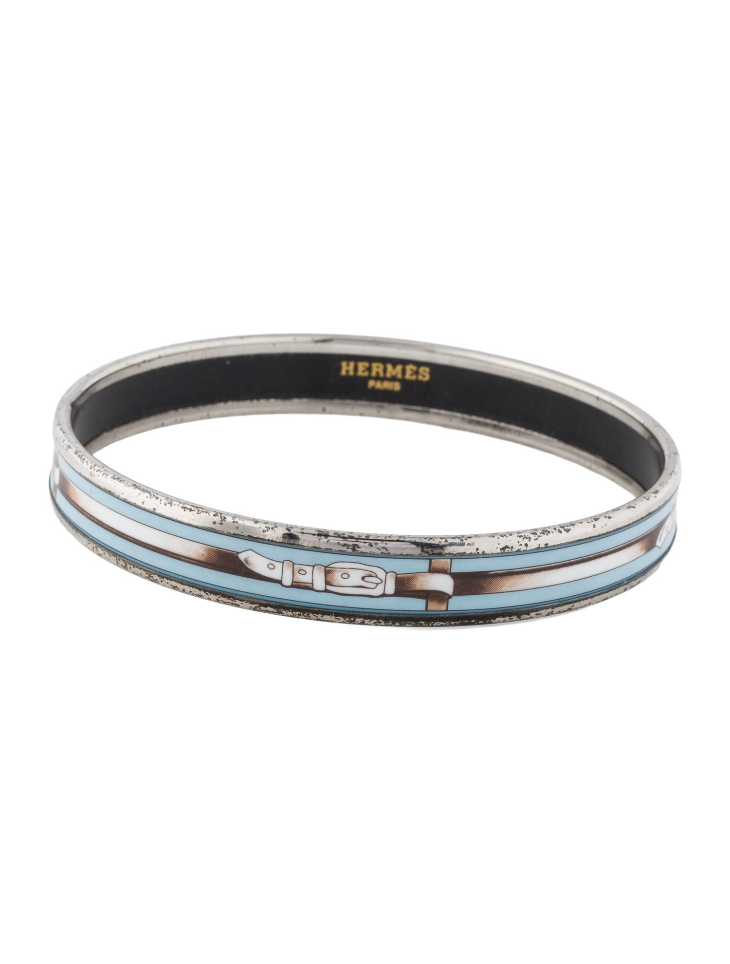Hermès Narrow Enamel Bangle Bracelet