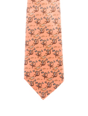 Hermès Hermès Monkey pattern necktie