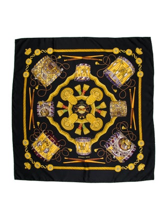 Hermès Les Tambours Silk Scarf