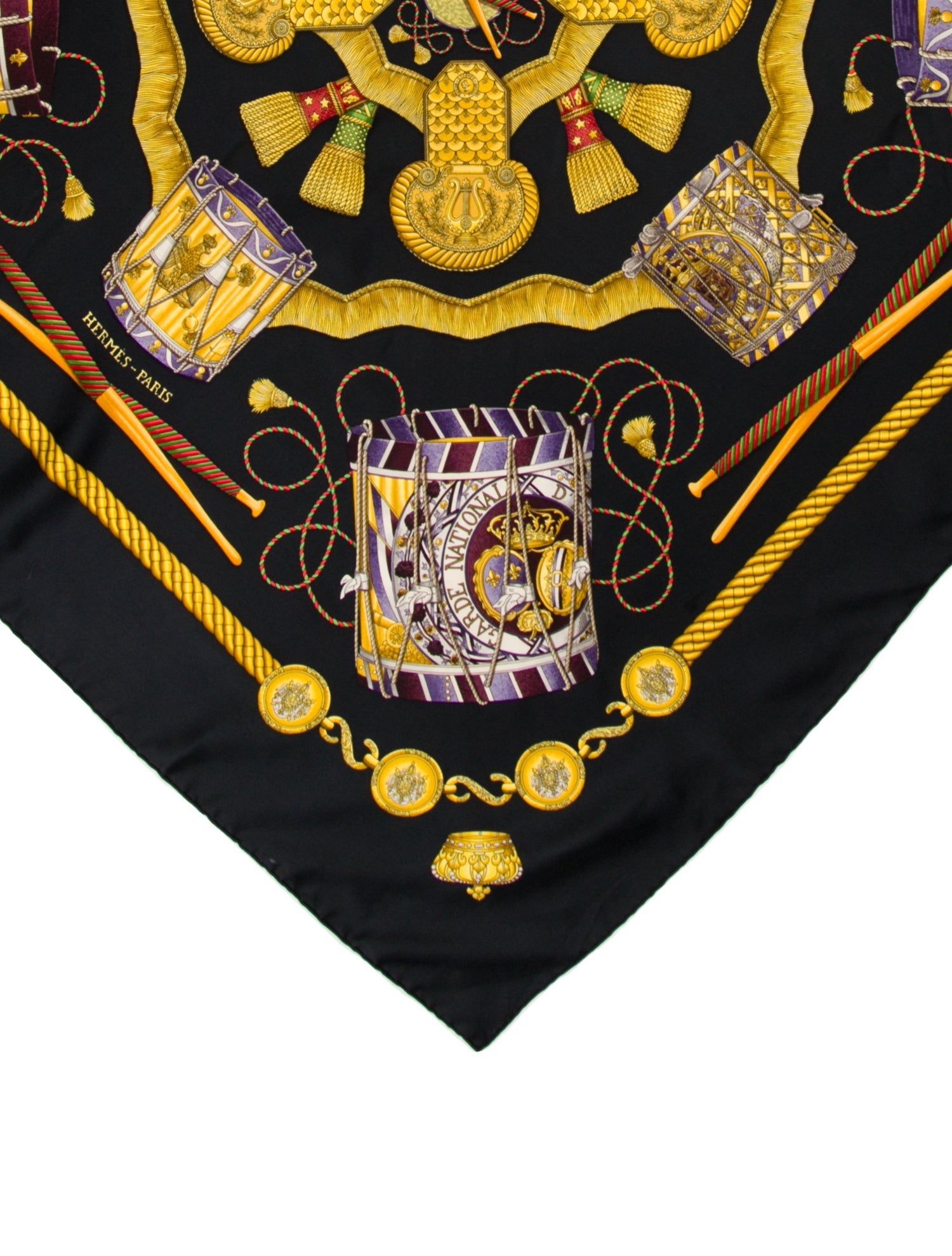 Hermès Les Tambours Silk Scarf