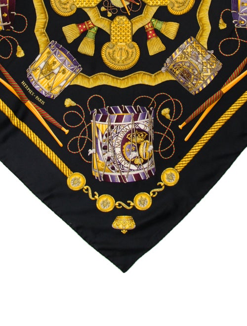 Hermès Les Tambours Silk Scarf