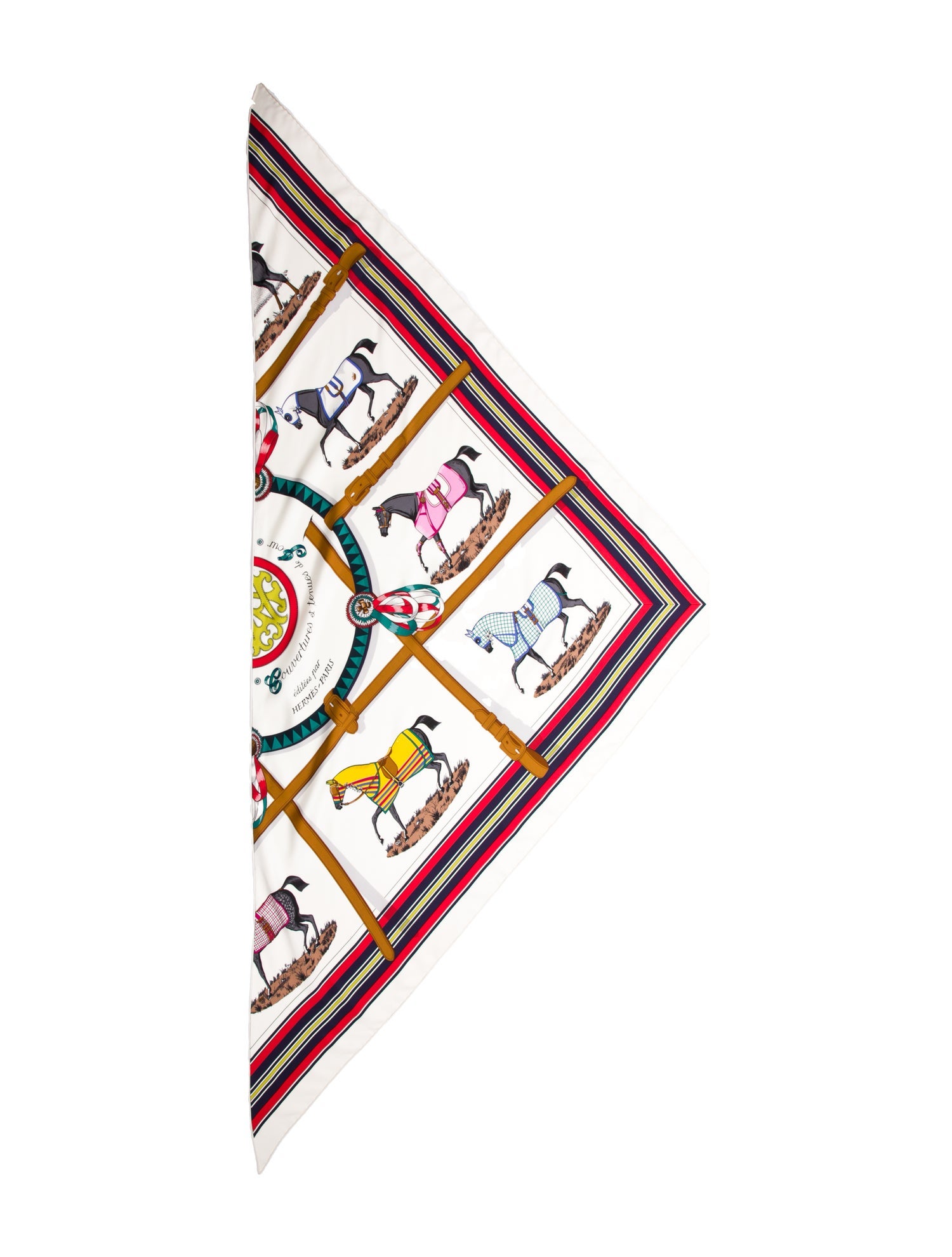 Hermès Couvertures et Tenues de Jour Silk Triangle Scarf