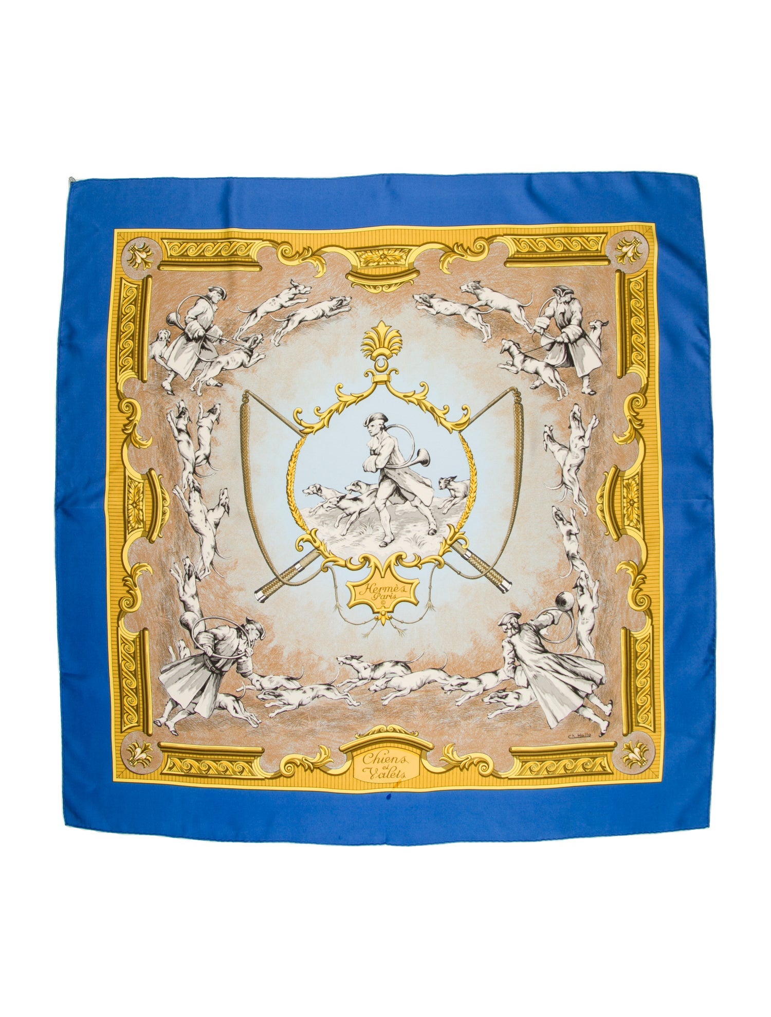 Hermès Chien et Valets Silk Scarf