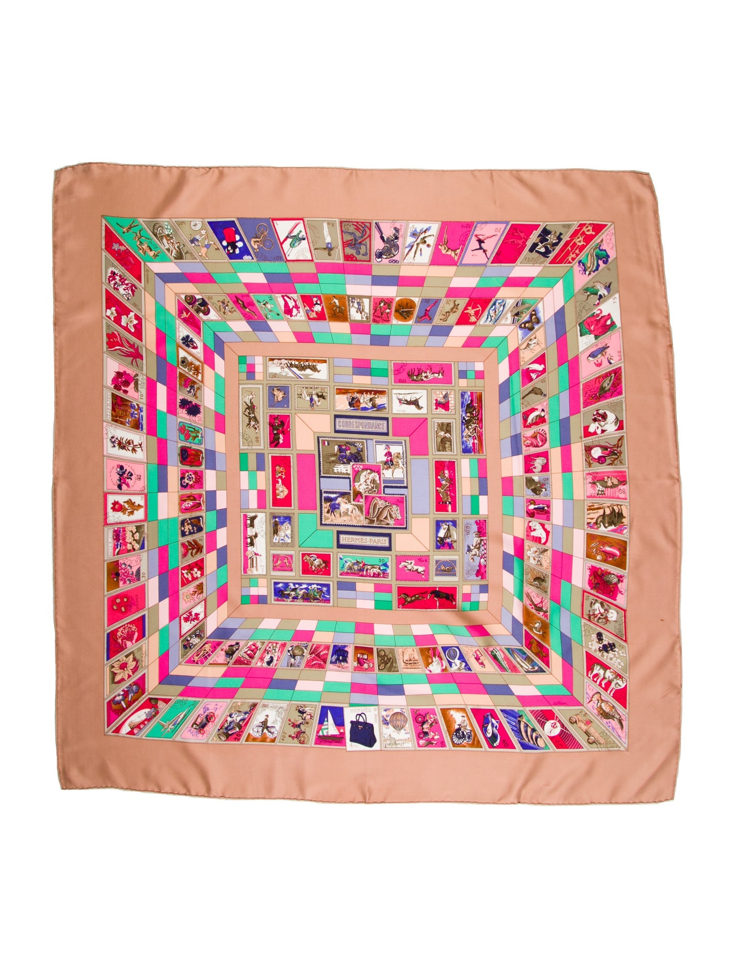 Hermès Correspondance Silk Scarf