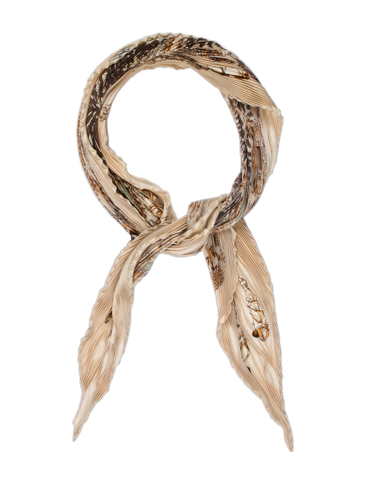 Hermès Terres Precieuses Silk Plissé Scarf