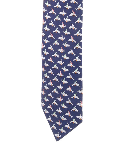 Hermès dolphin pattern print tie