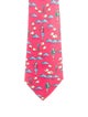 Hermès white sheep and man pattern print tie