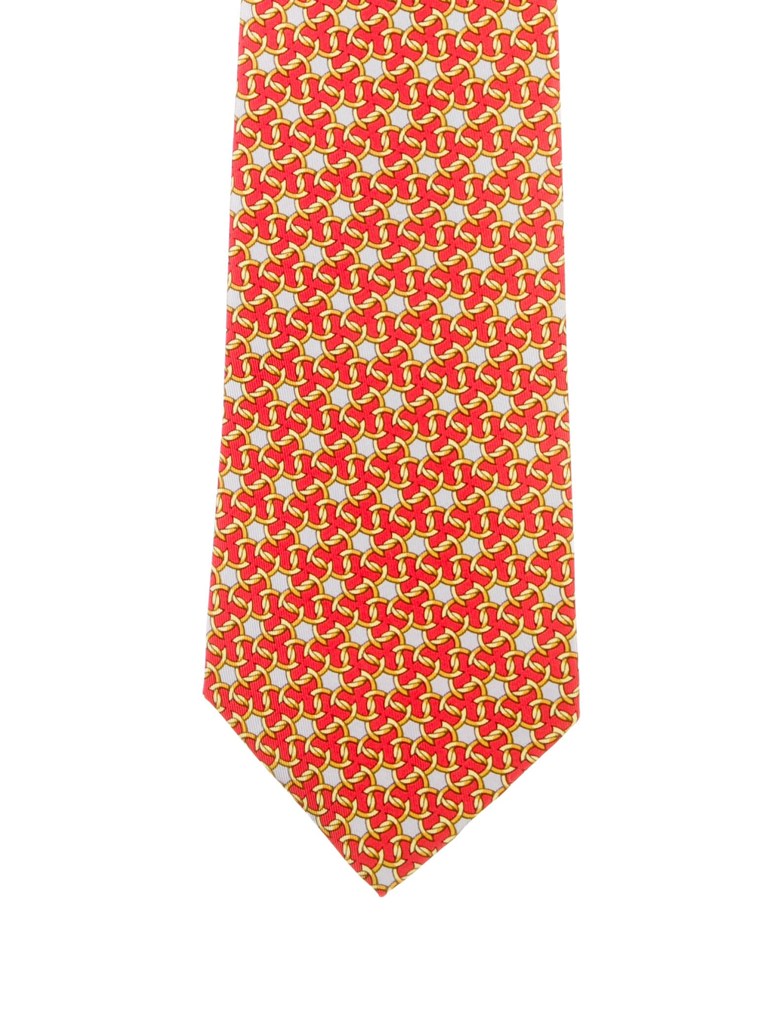 Hermès Interlocking Shape Print Tie