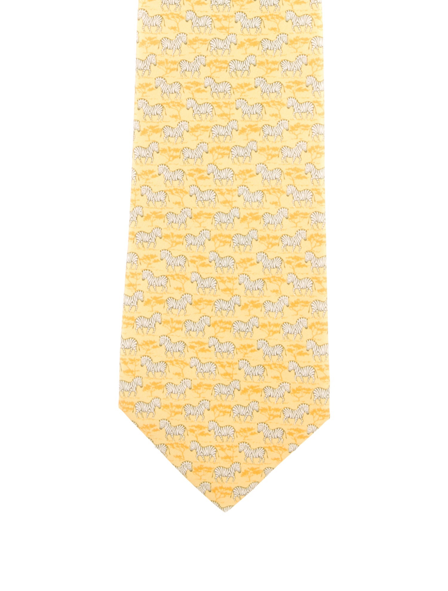 Hermès Zebra Pattern Print Tie