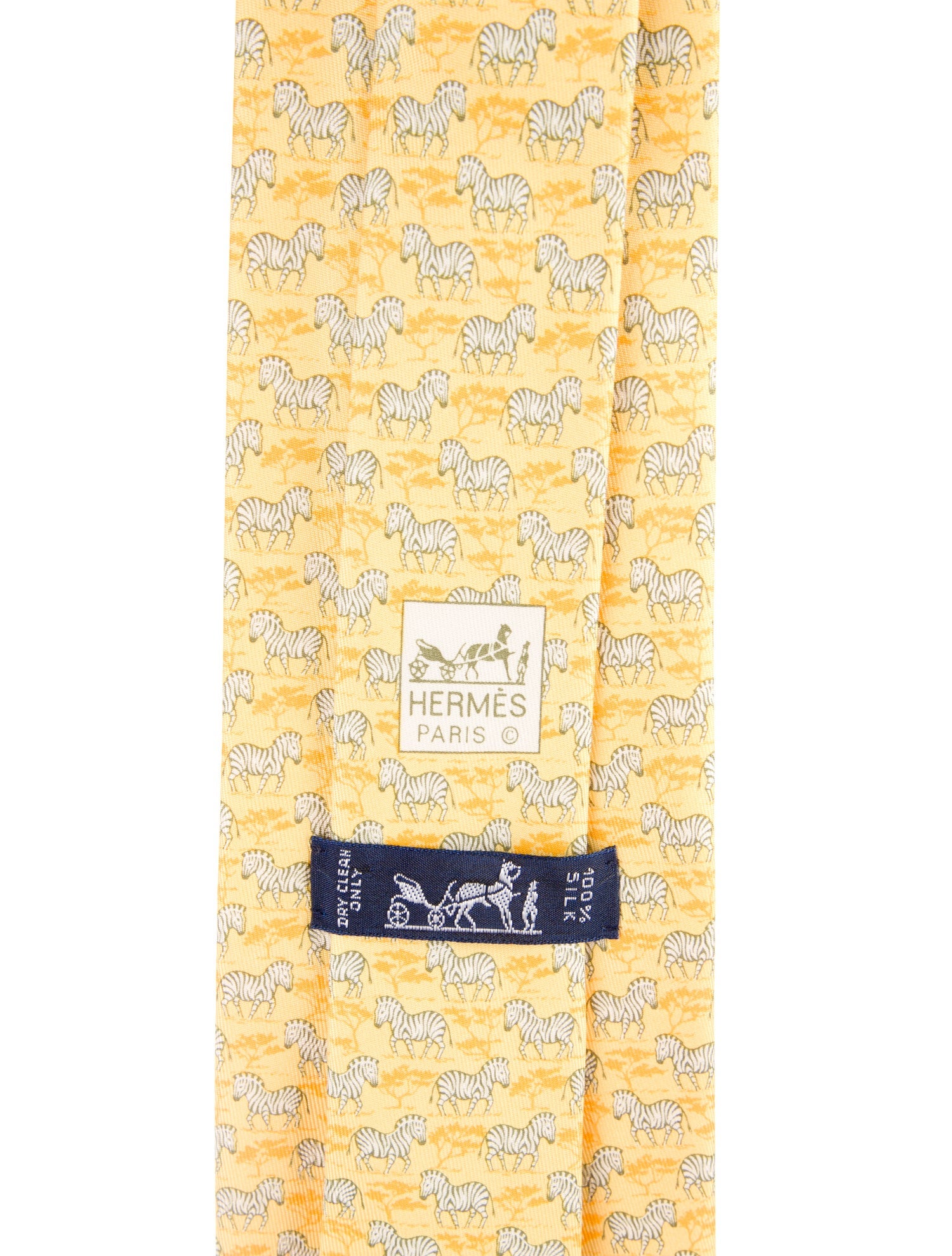 Hermès Zebra Pattern Print Tie