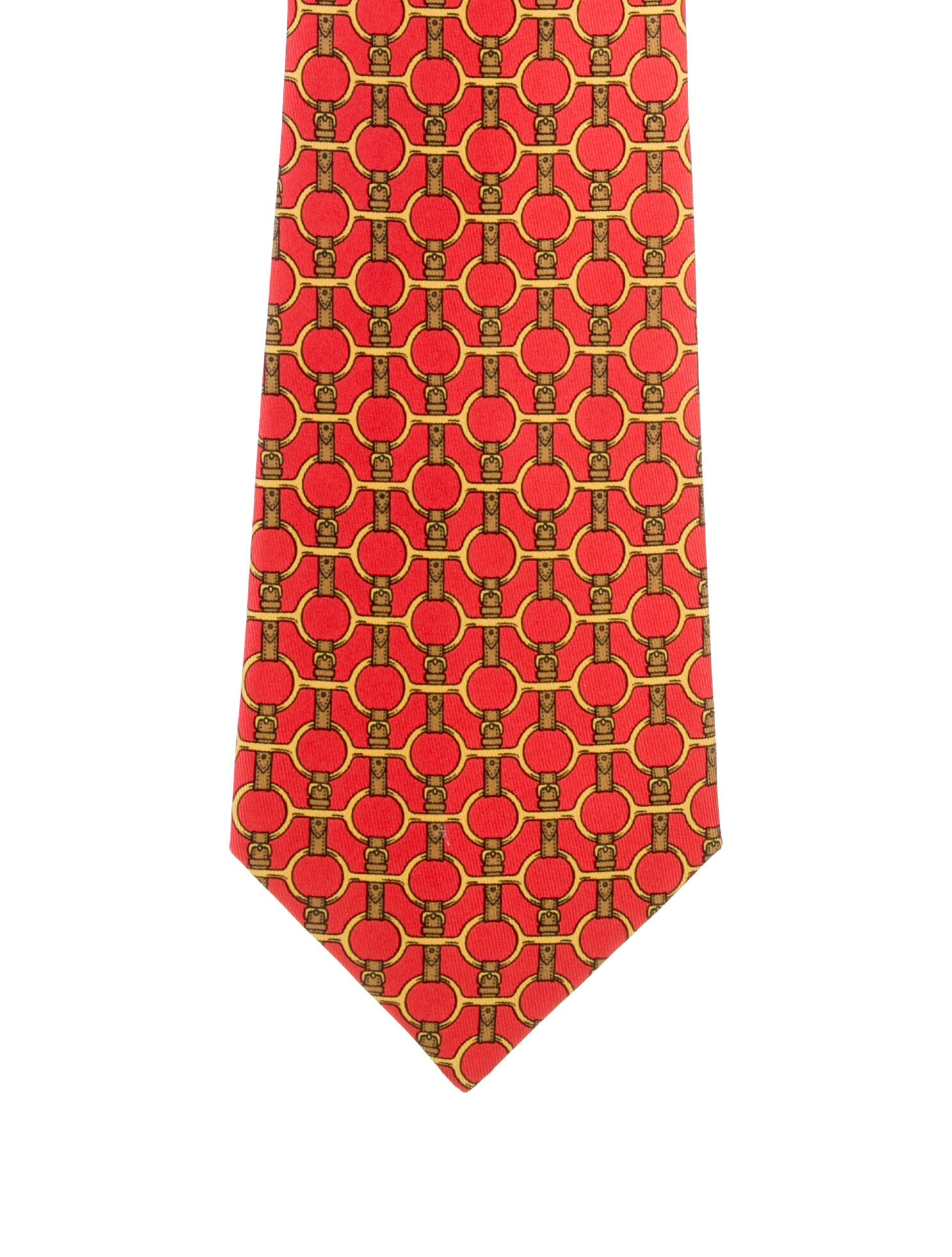 Hermès Interlocking Belt Pattern Print Tie