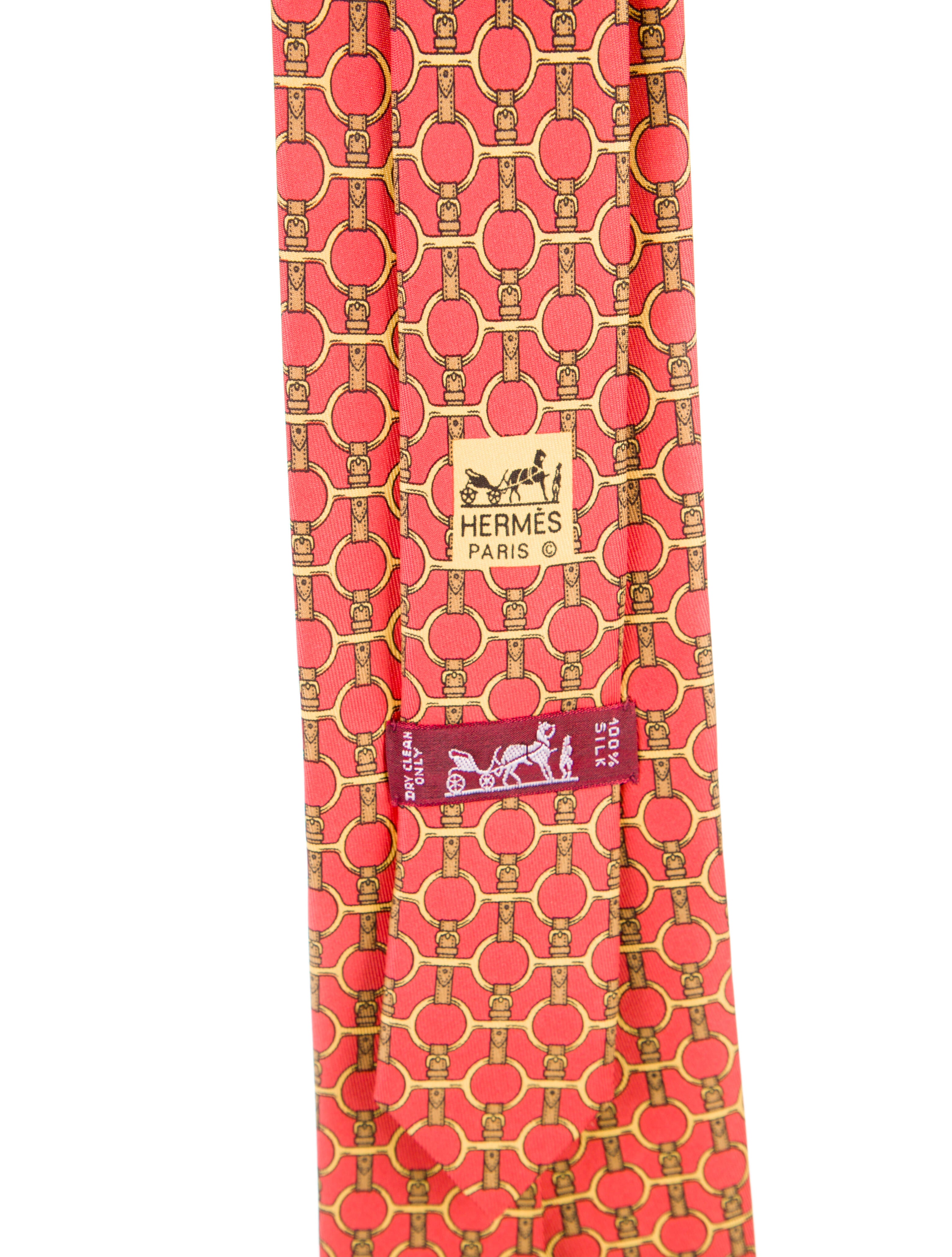 Hermès Interlocking Belt Pattern Print Tie