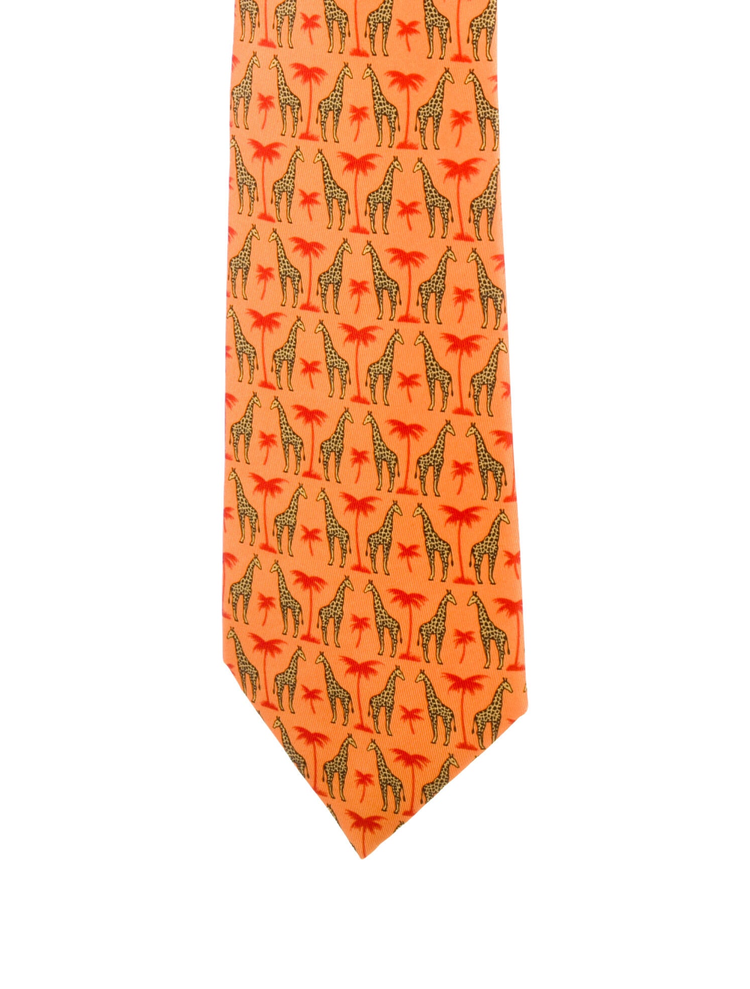 Hermès Giraffe With Pattern Print Tie