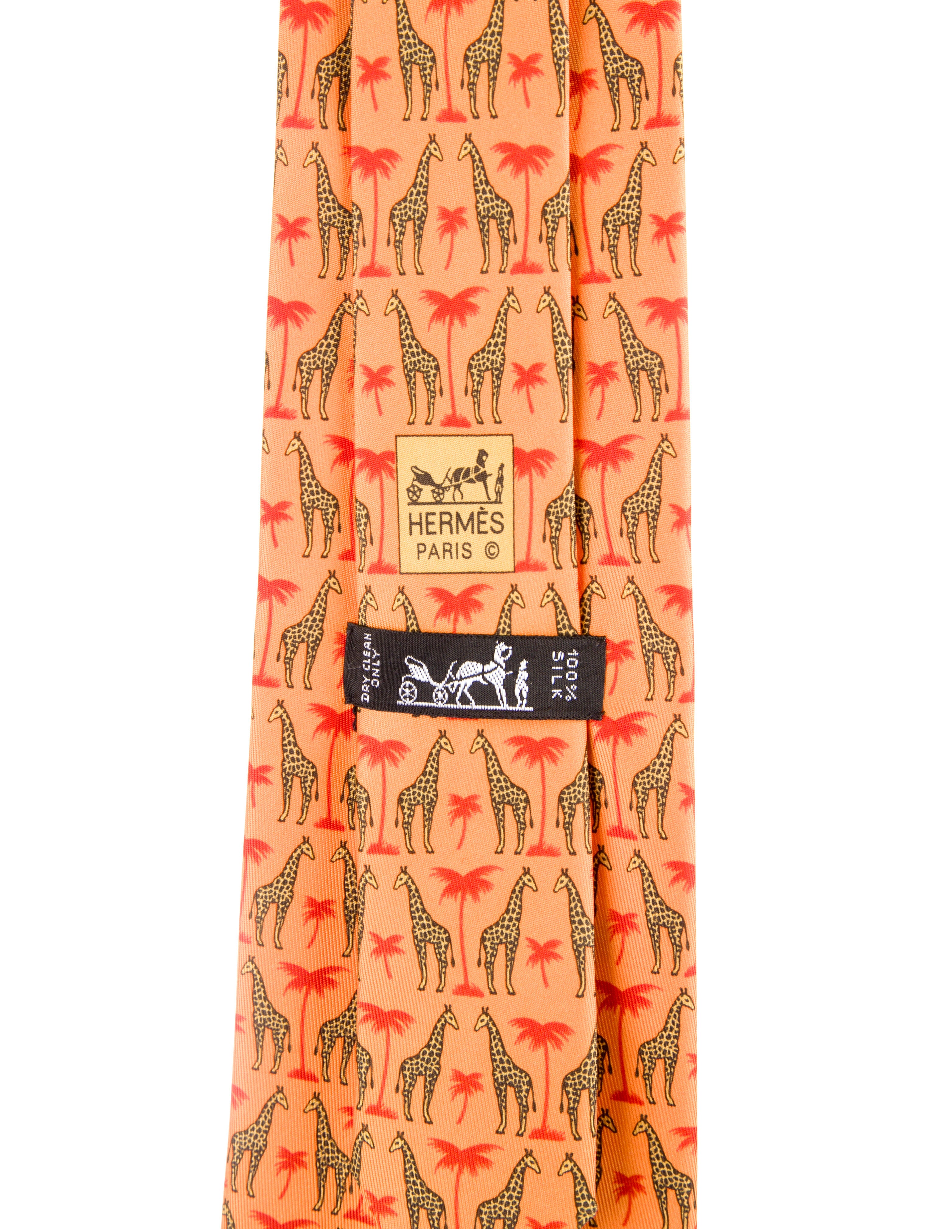 Hermès Giraffe With Pattern Print Tie