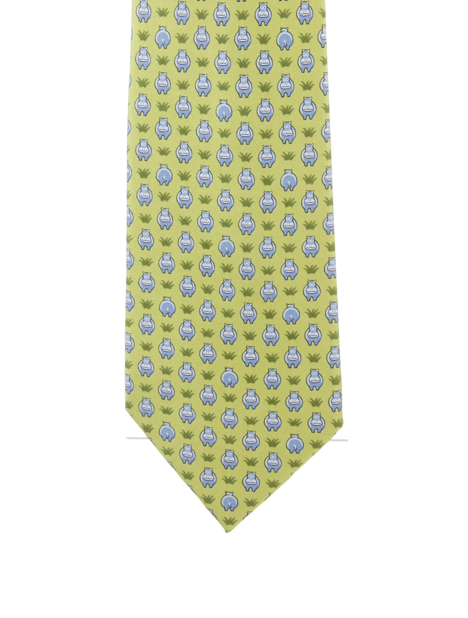 Hermès Animal Print Shape With grass Print Tie