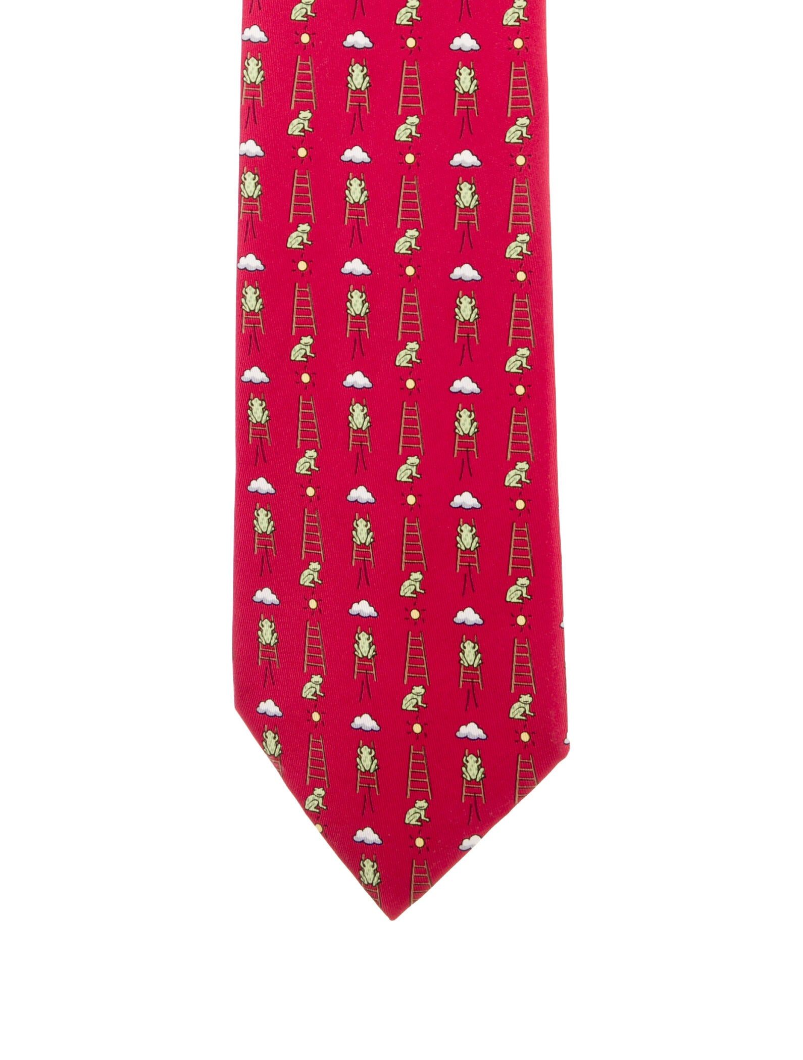 Hermès Frog And Latter Print Tie