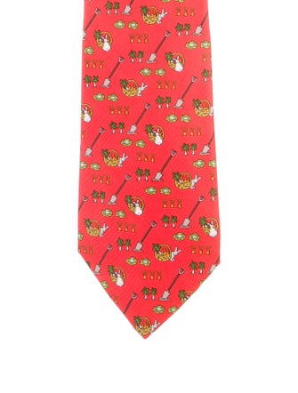 Hermès Garden Pattern Print Tie