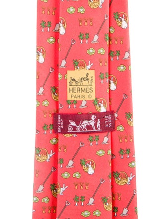 Hermès Garden Pattern Print Tie