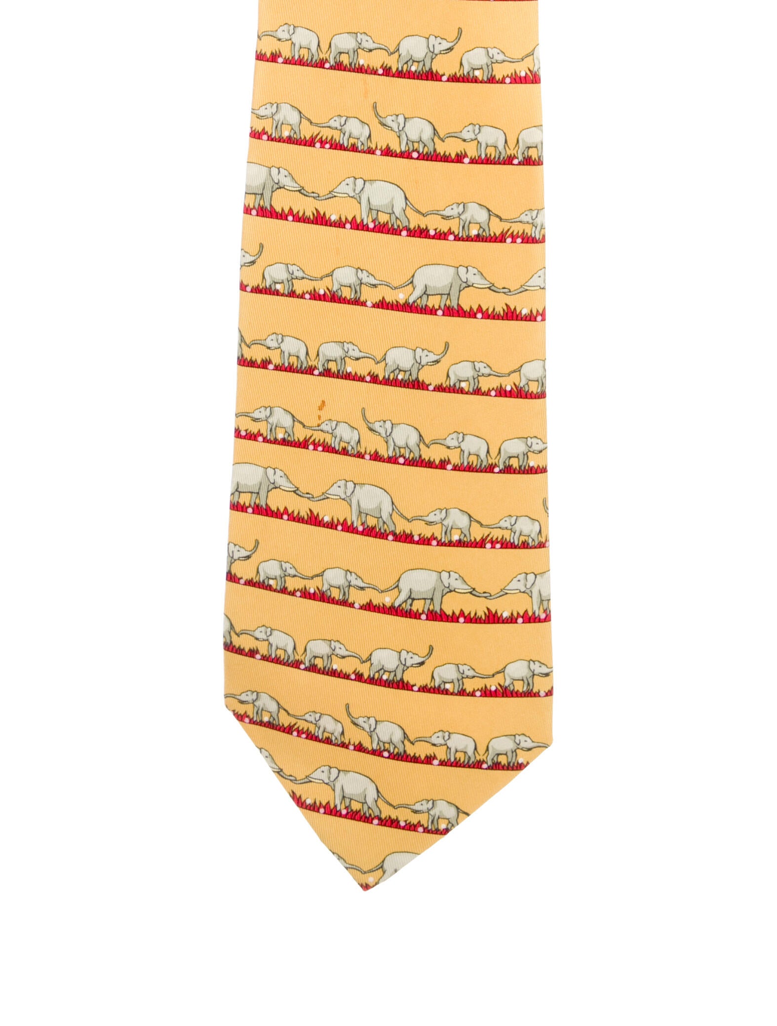 Hermès Elephant With Pattern print Tie