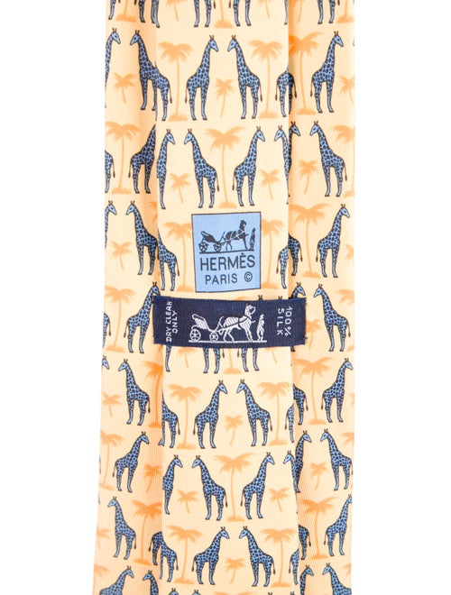 Hermès Giraffes Pattern Print Tie