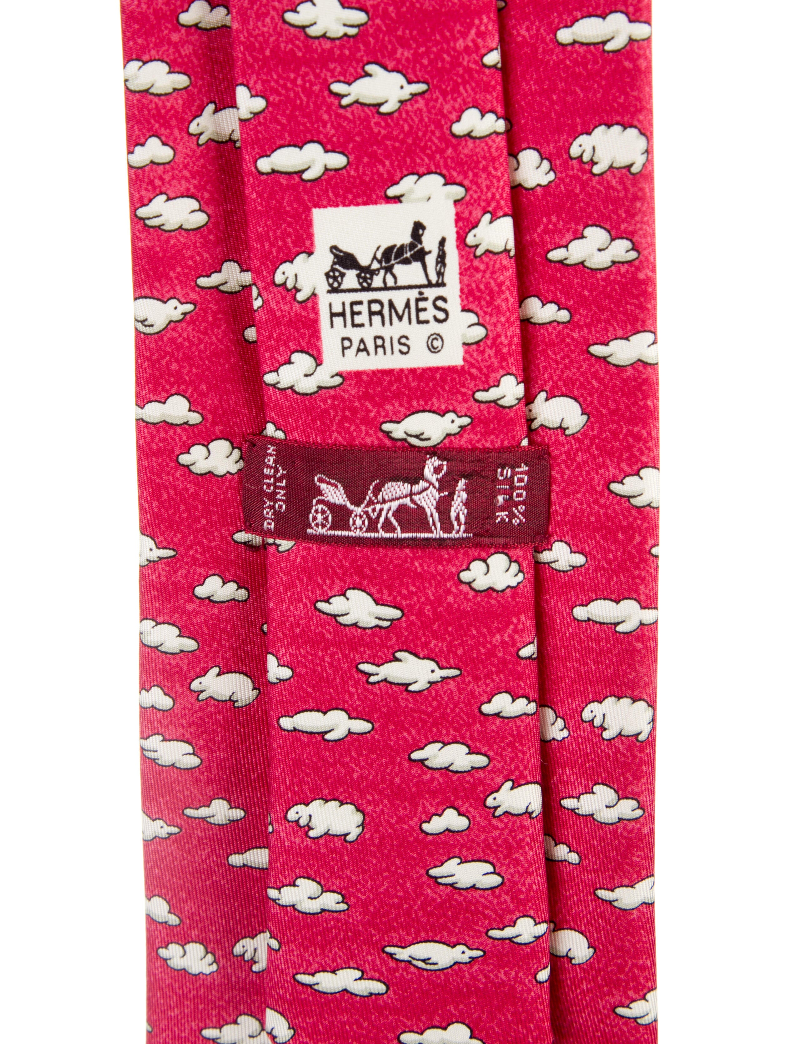 Hermès Animal Shaped Clouds Print Tie