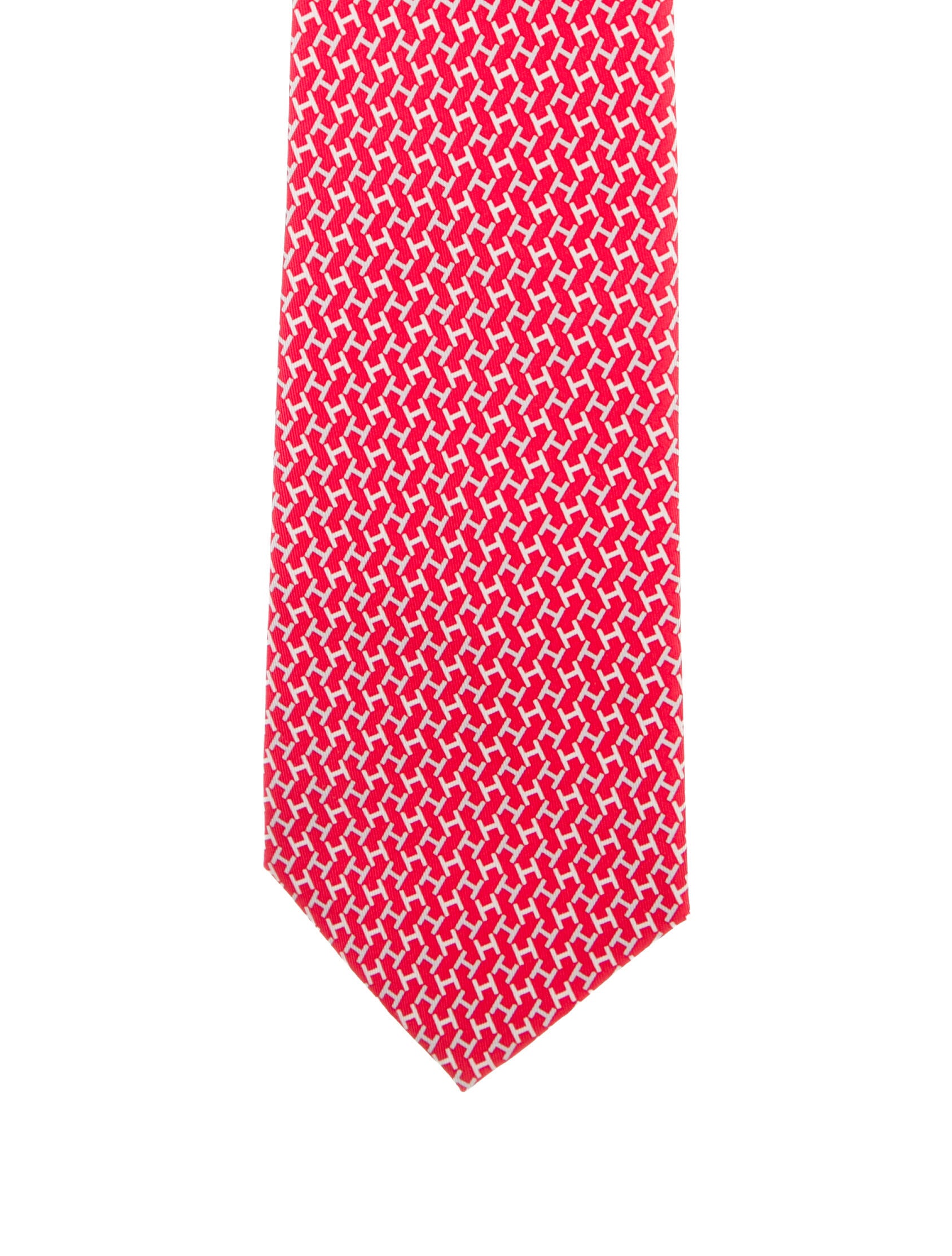 Hermès H Shaped Pattern Print Tie