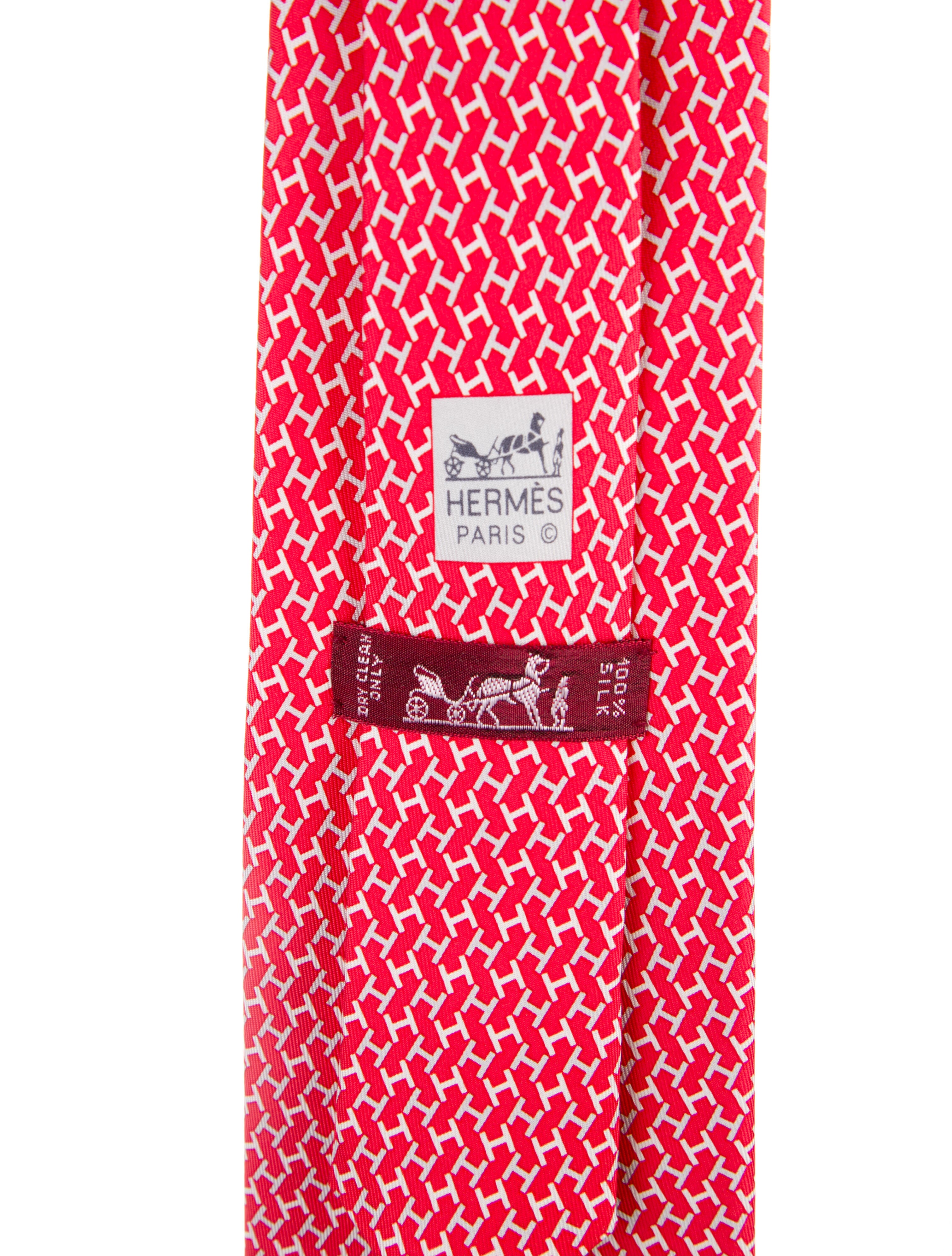 Hermès H Shaped Pattern Print Tie