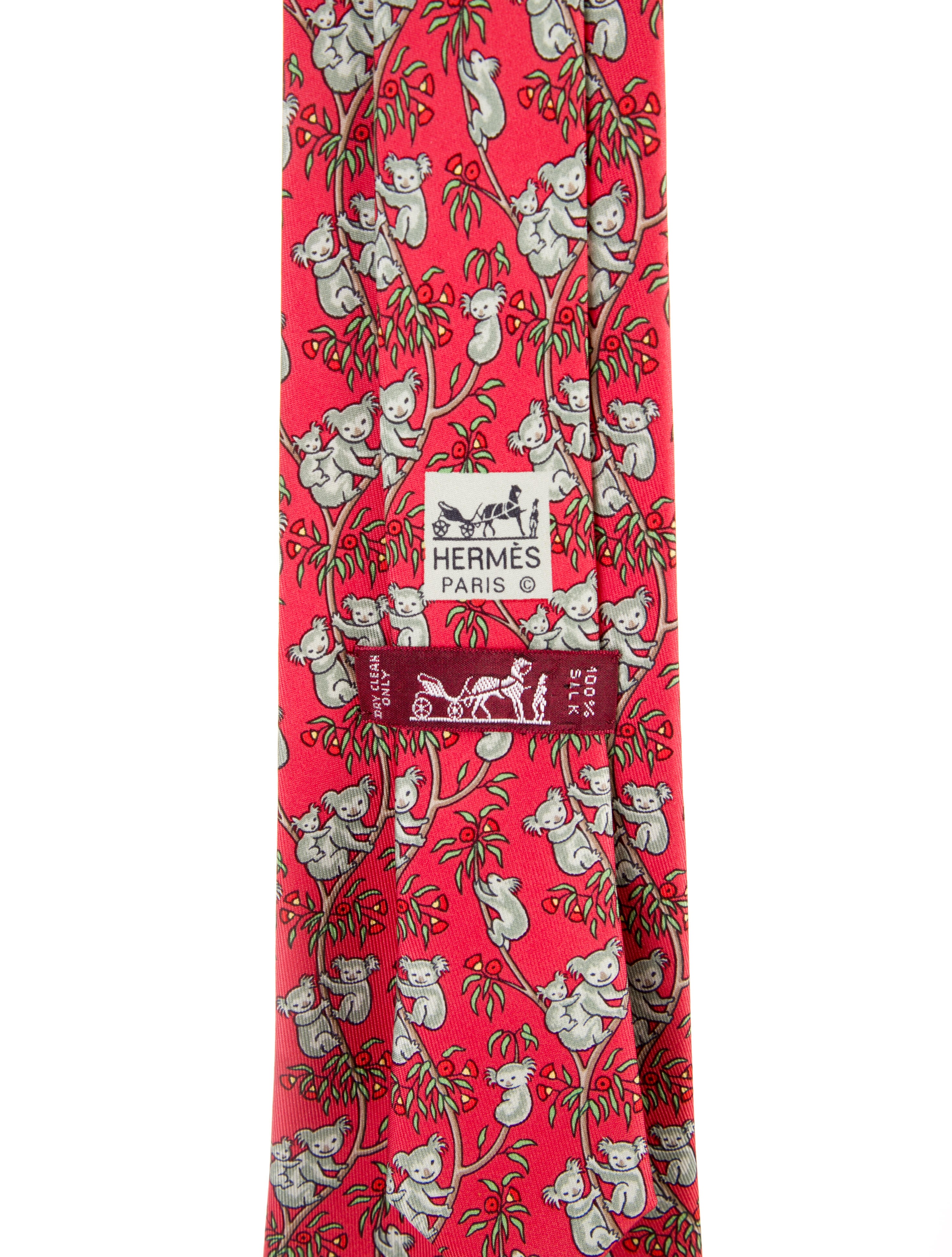 Hermès Koala With Pattern Print Tie