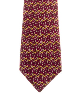 Hermès Silk Pattern Print Tie