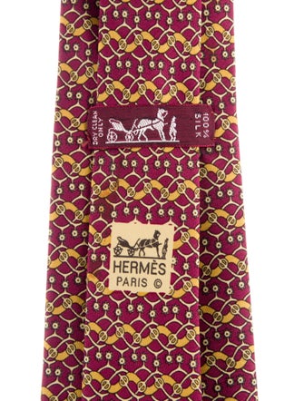 Hermès Silk Pattern Print Tie