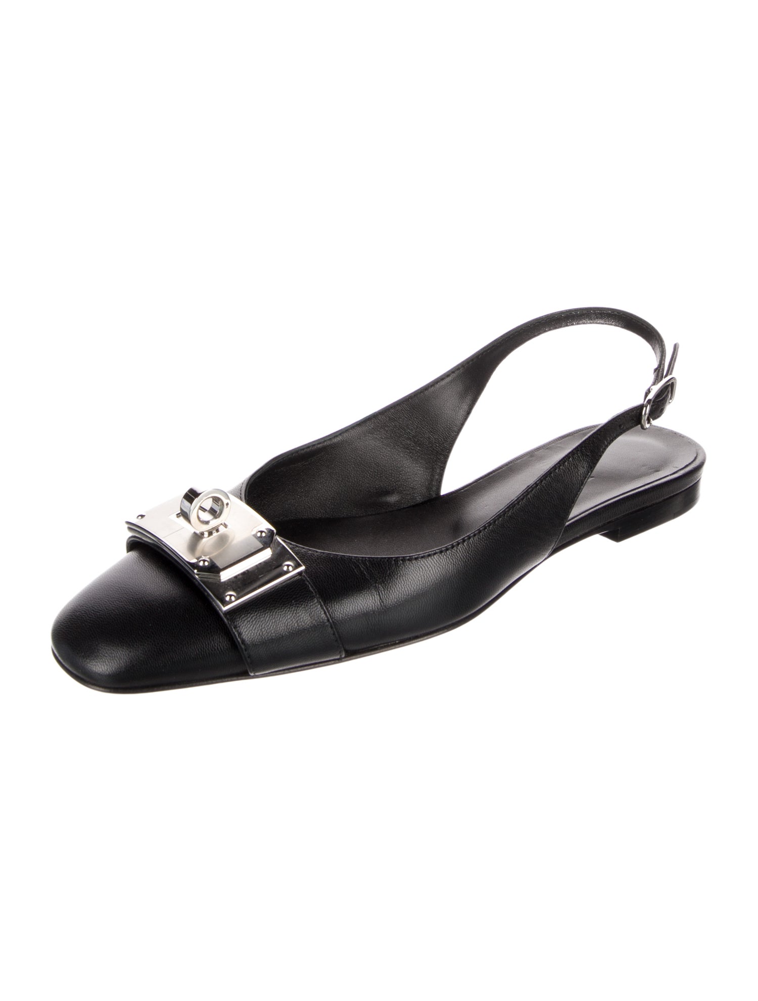 Hermès Innocente Leather Slingback Flats