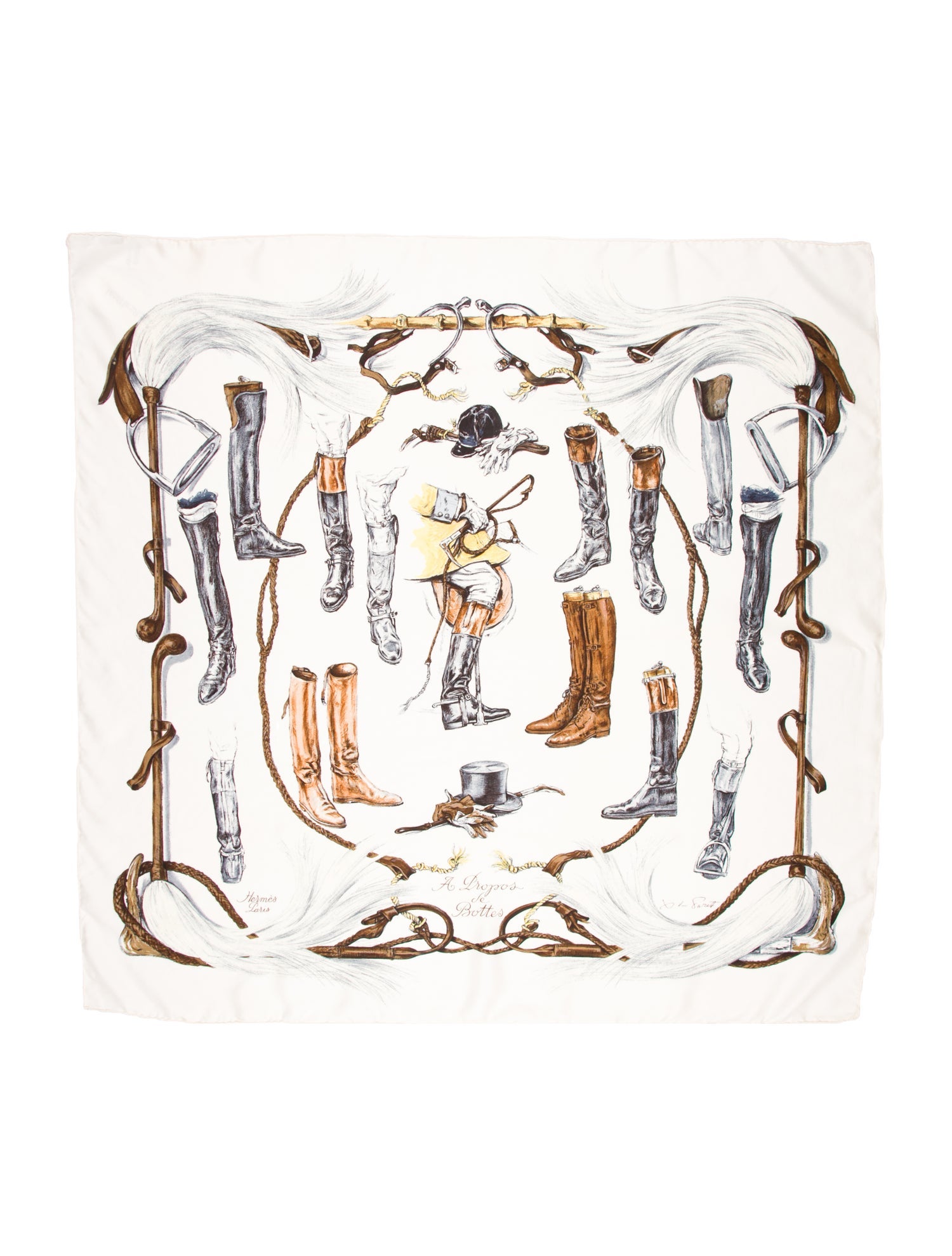 Hermès Propos de Bottes Silk Scarf