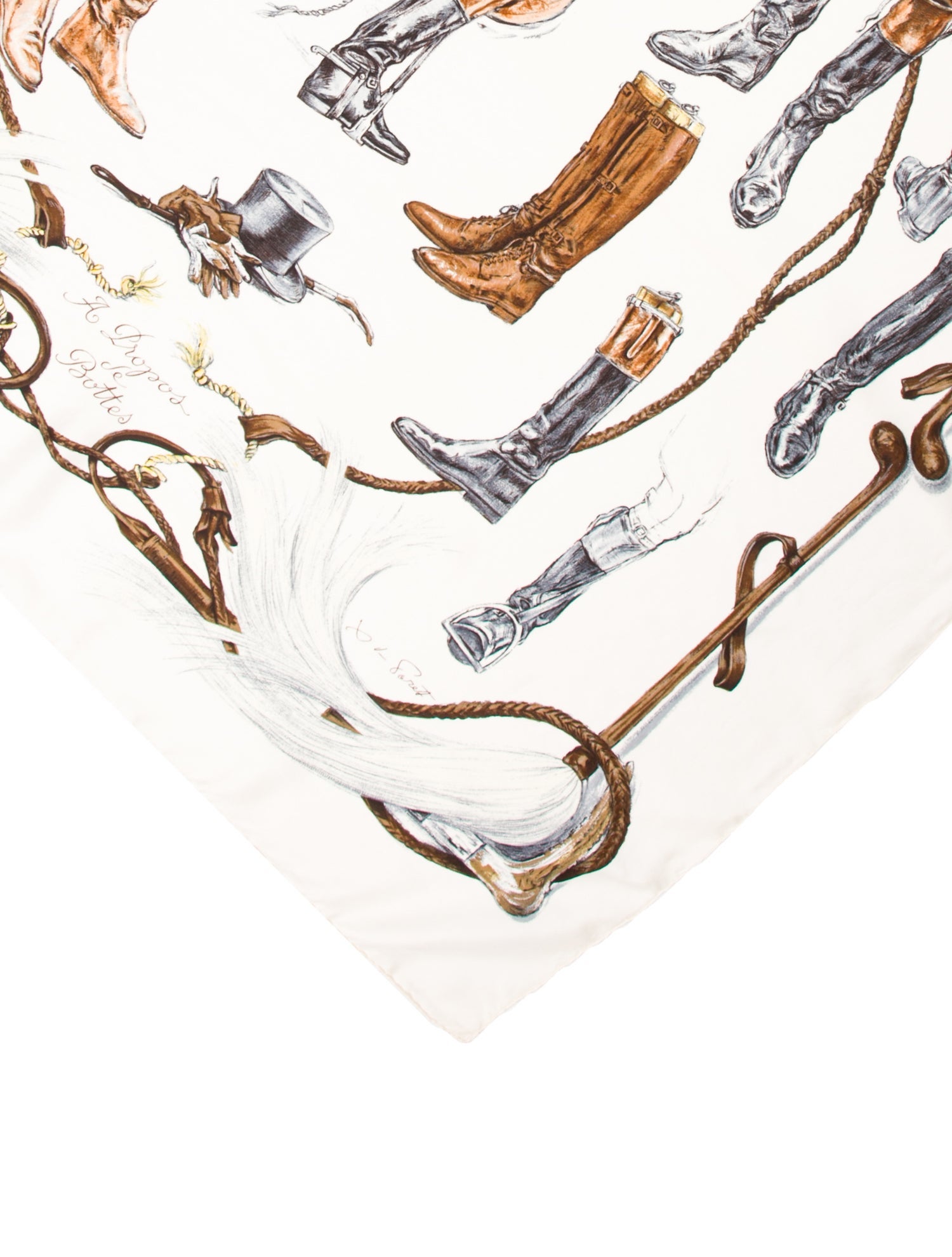 Hermès Propos de Bottes Silk Scarf