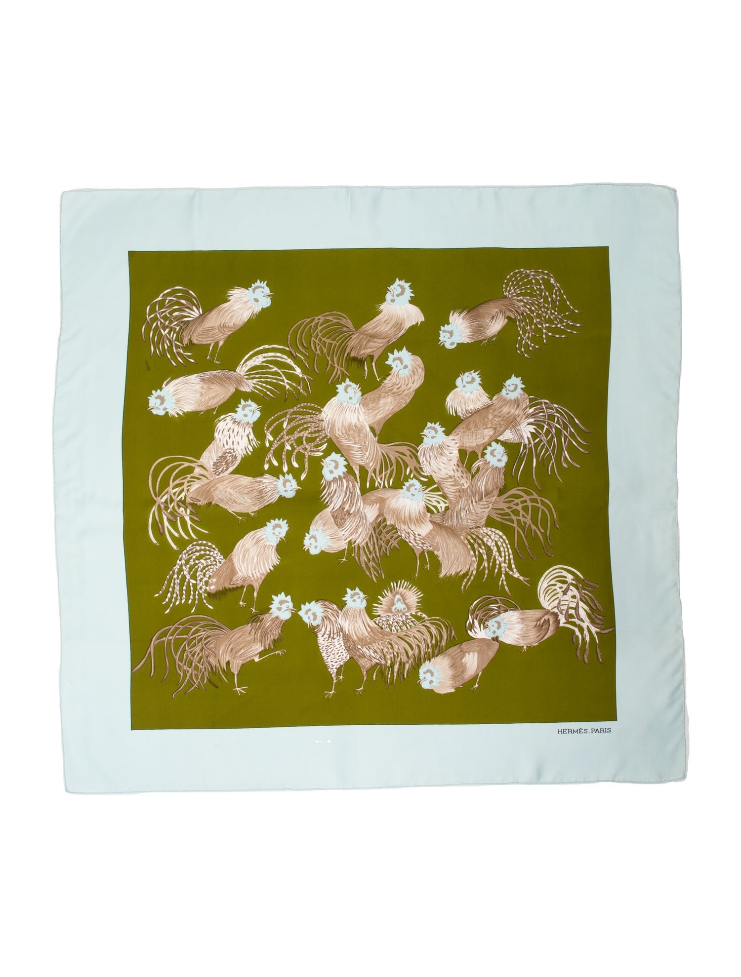 Hermès Les Coqs Silk Scarf
