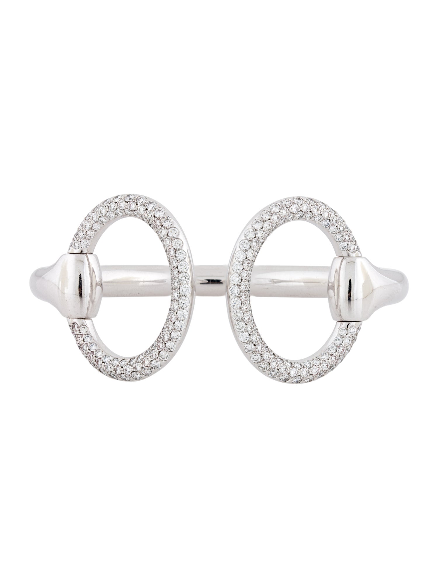 Hermès 18K 3.63ctw Nausicaa Horsebit Cuff Bracelet