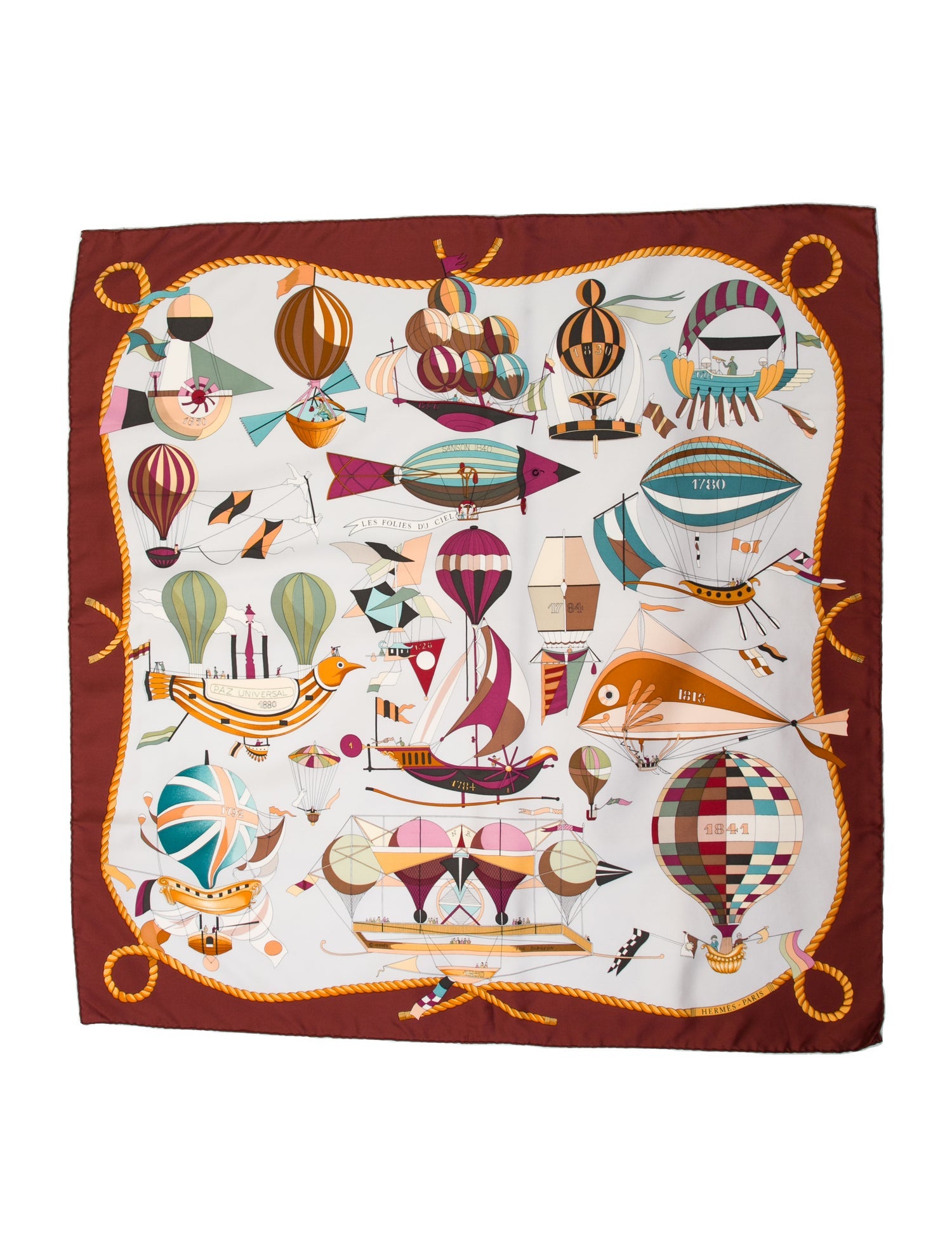 Hermès Les Folies du Ciel Silk Scarf