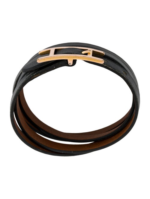 Hermès Leather Behapi Double Tour Bracelet