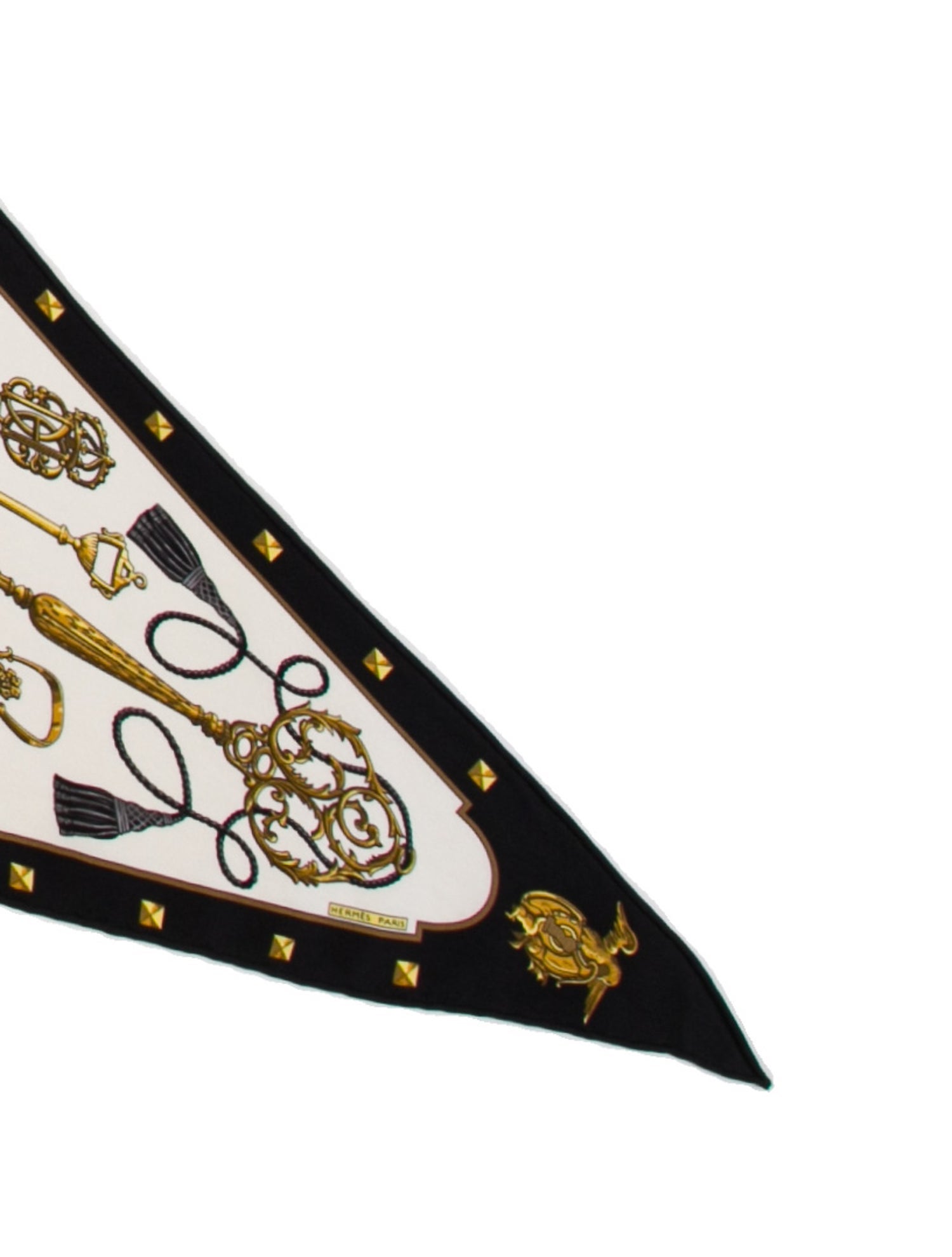 Hermès Les Clés Silk Triangle Scarf