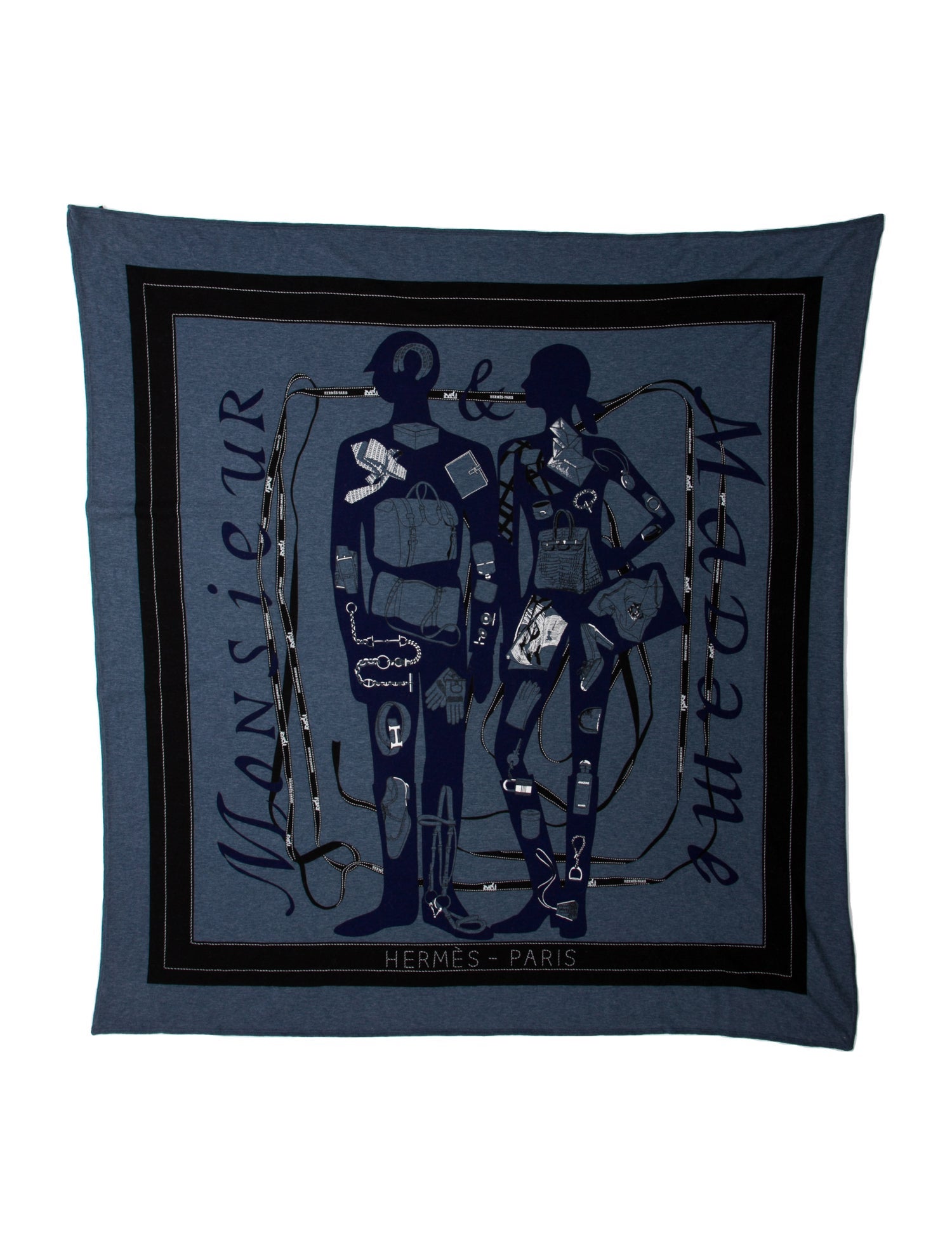 Hermès Monsieur Madame Jersey Silk Scarf