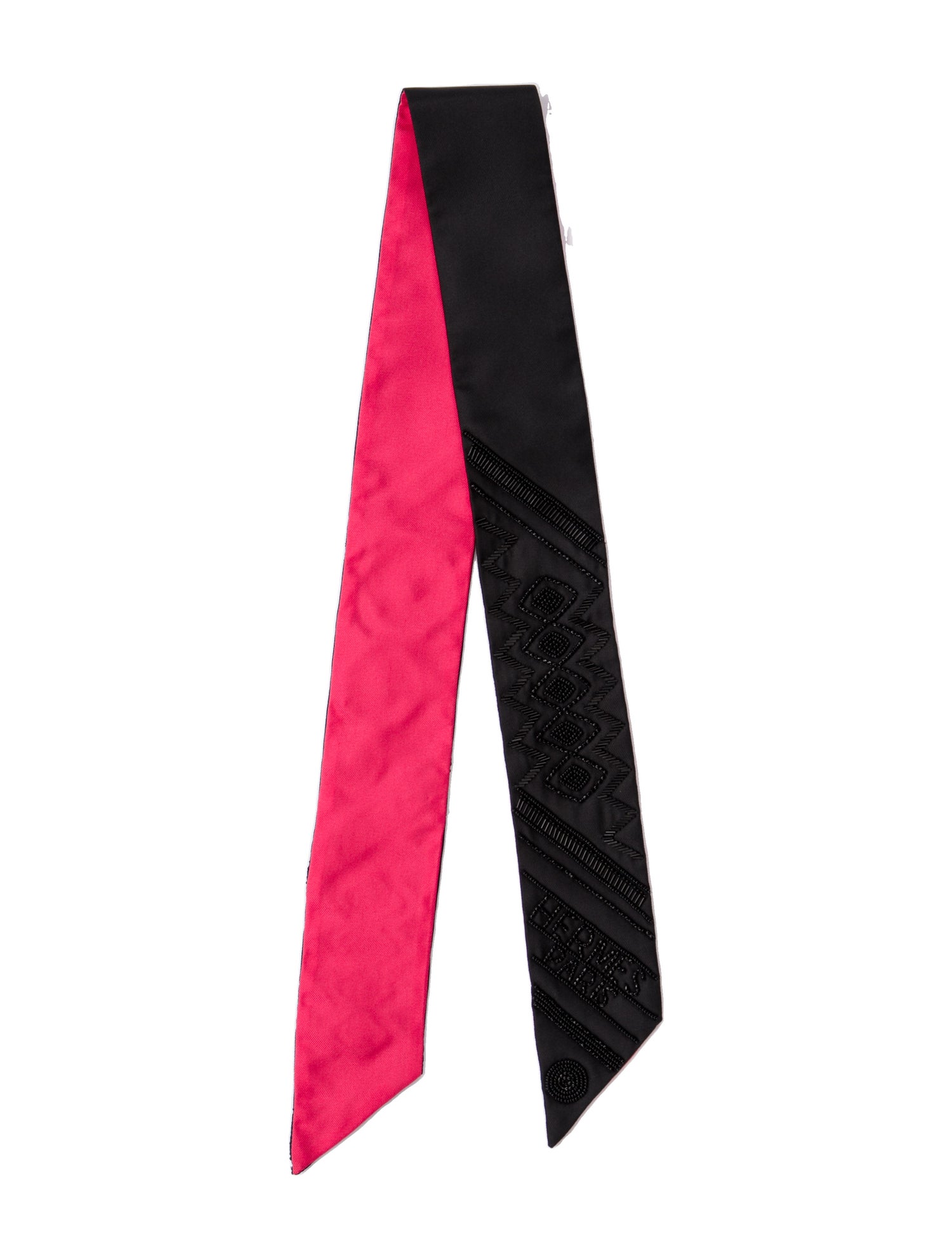 Hermès Beaded Precieux Art Deco Silk Twilly Scarf