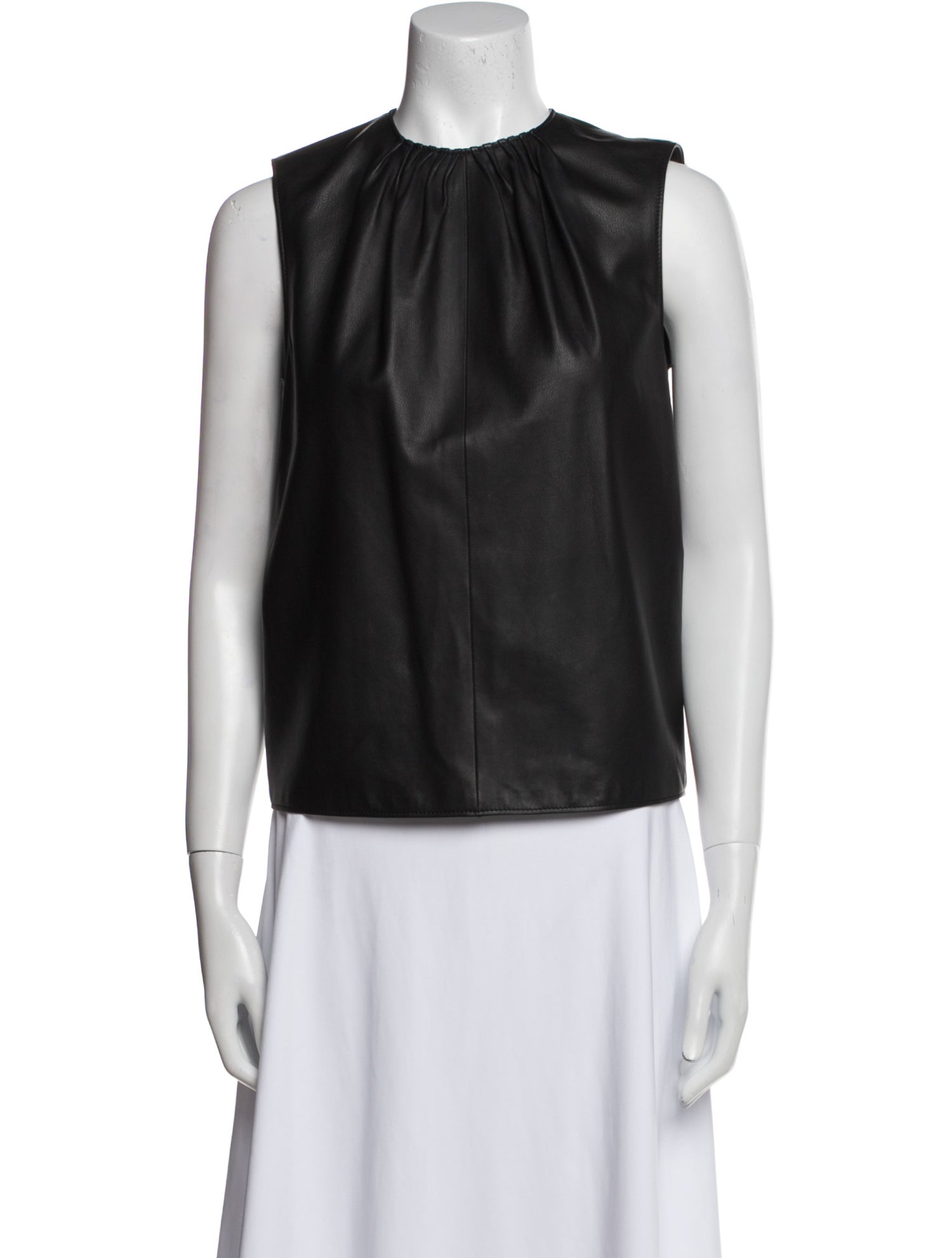 Hermès Calfskin Crew Neck Blouse