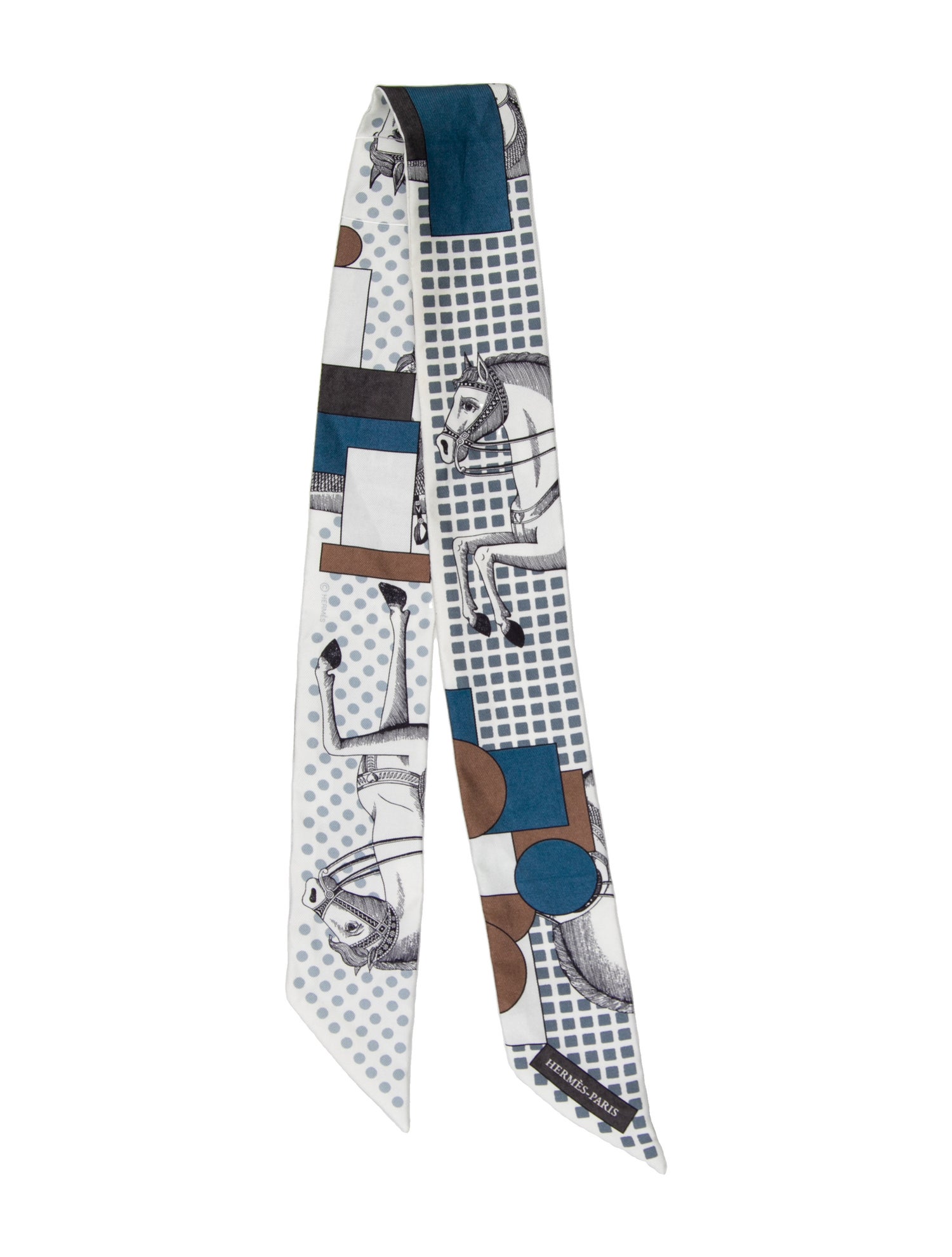 Hermès Cavalier en Formes Silk Twilly Scarf