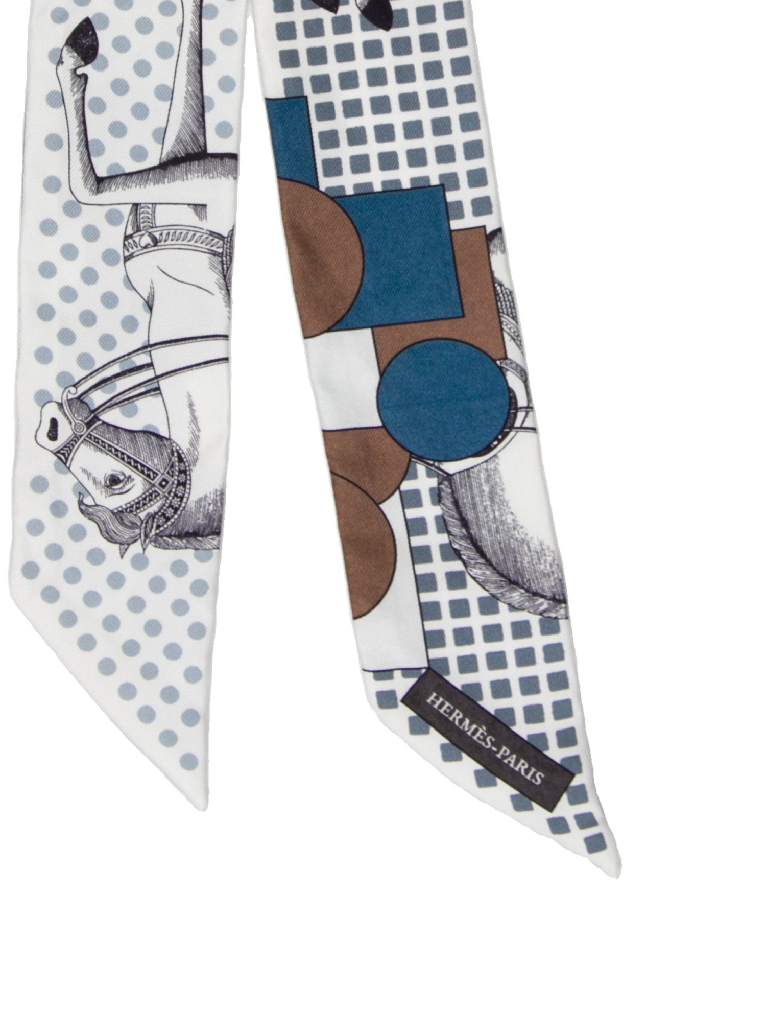 Hermès Cavalier en Formes Silk Twilly Scarf