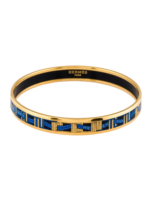 Hermès Enamel Narrow Bangle Bracelet