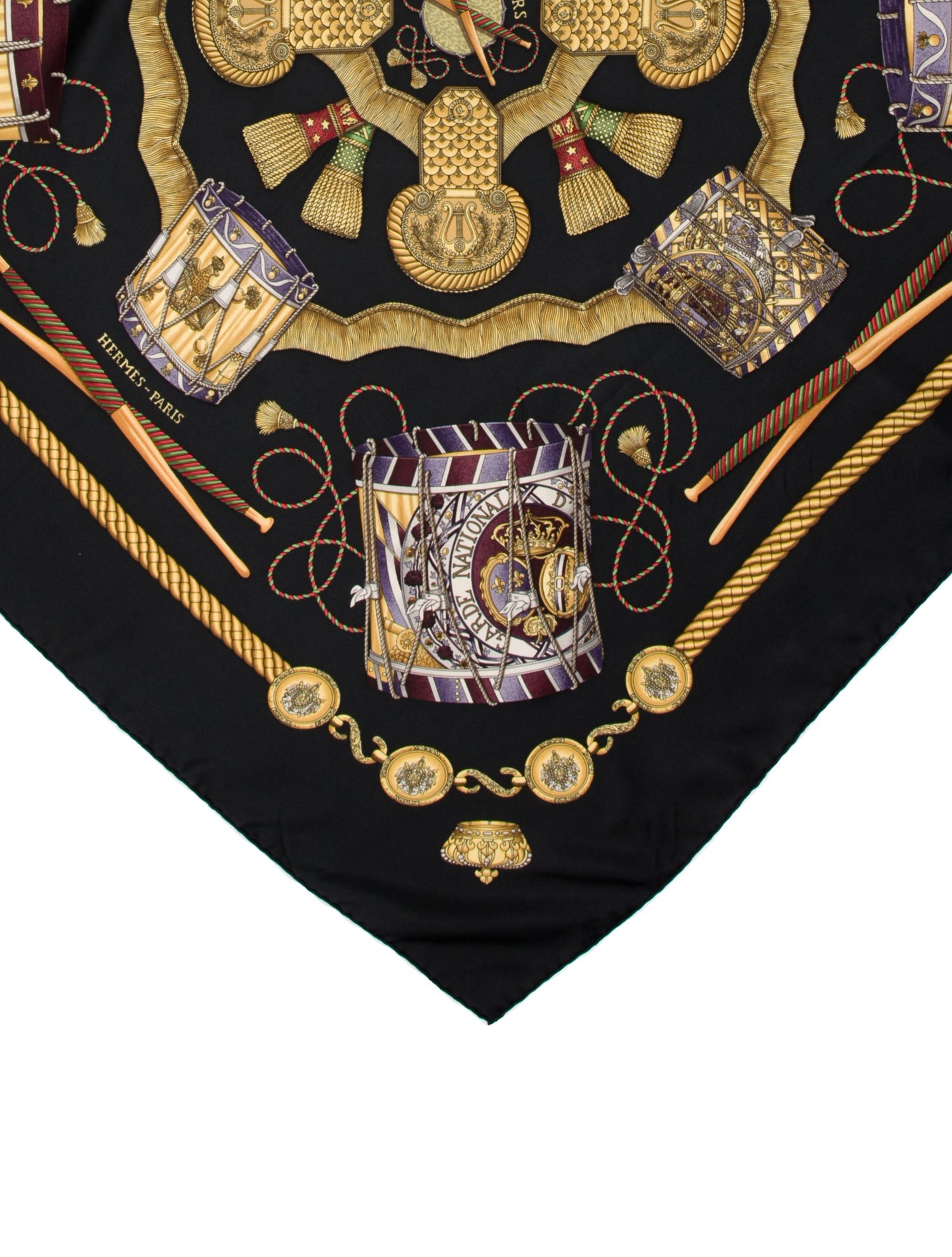 Hermès Les Tambours Silk Scarf